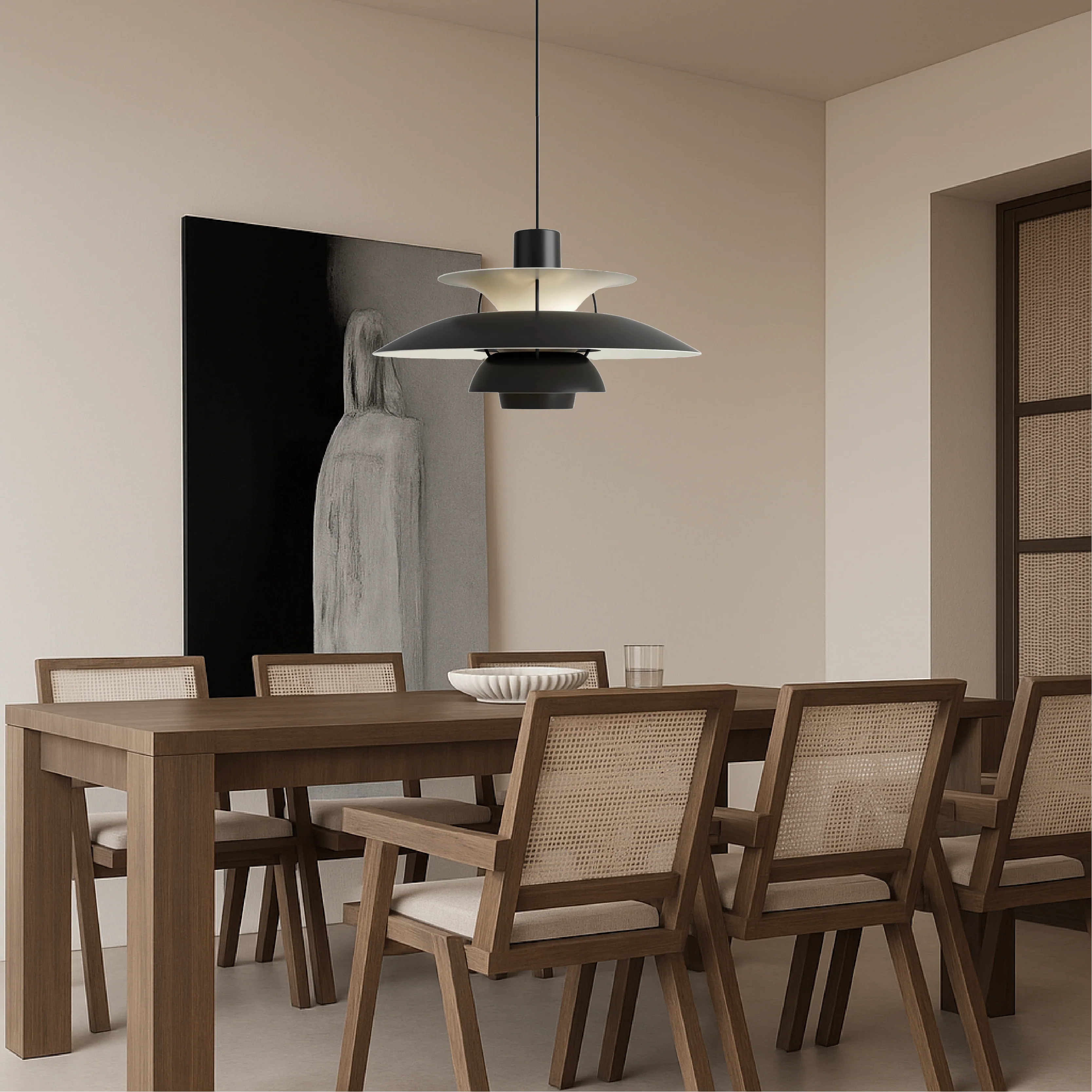 Layered Nordic Pendant Light with Sculptural Shade - Image 11