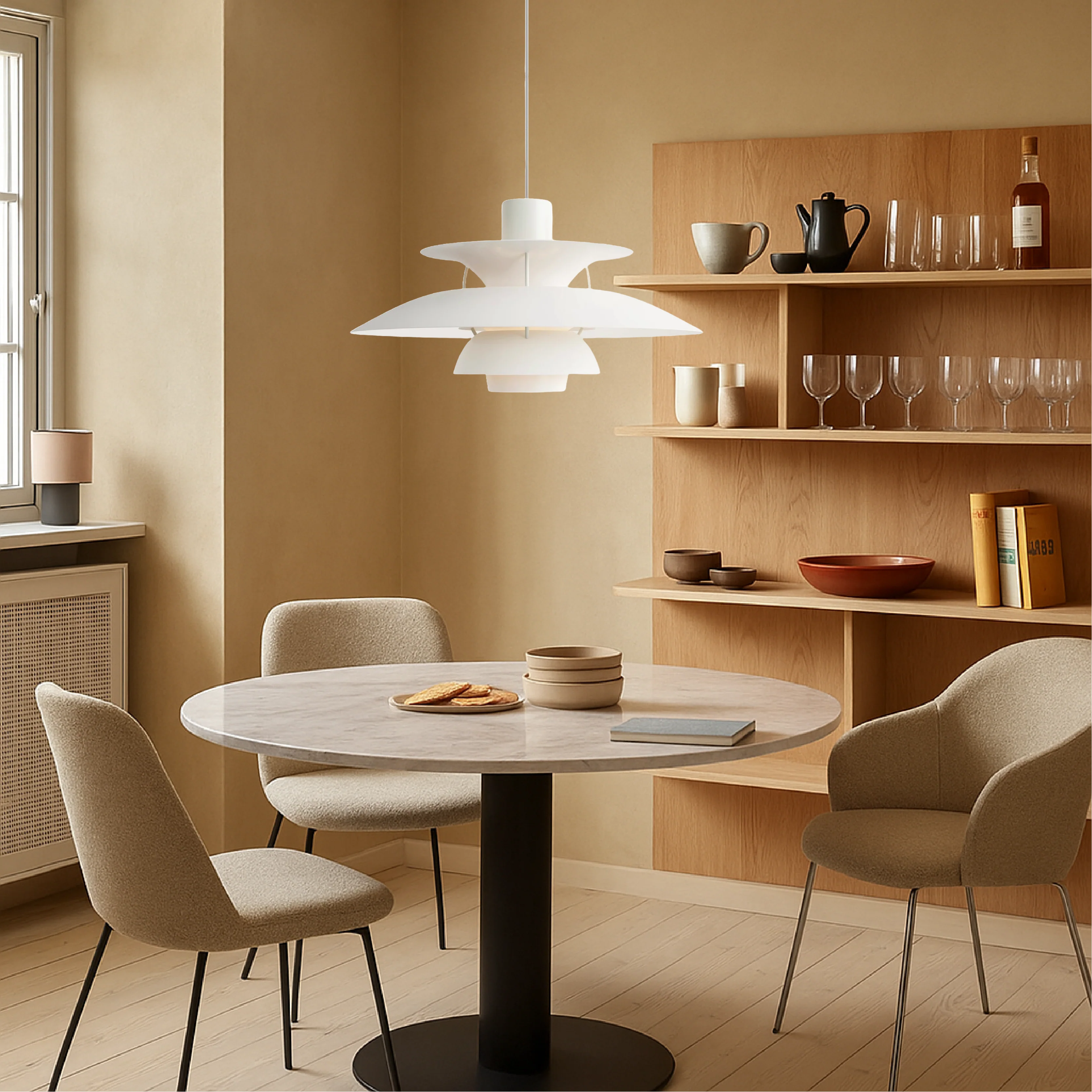 Layered Nordic Pendant Light with Sculptural Shade - Image 13
