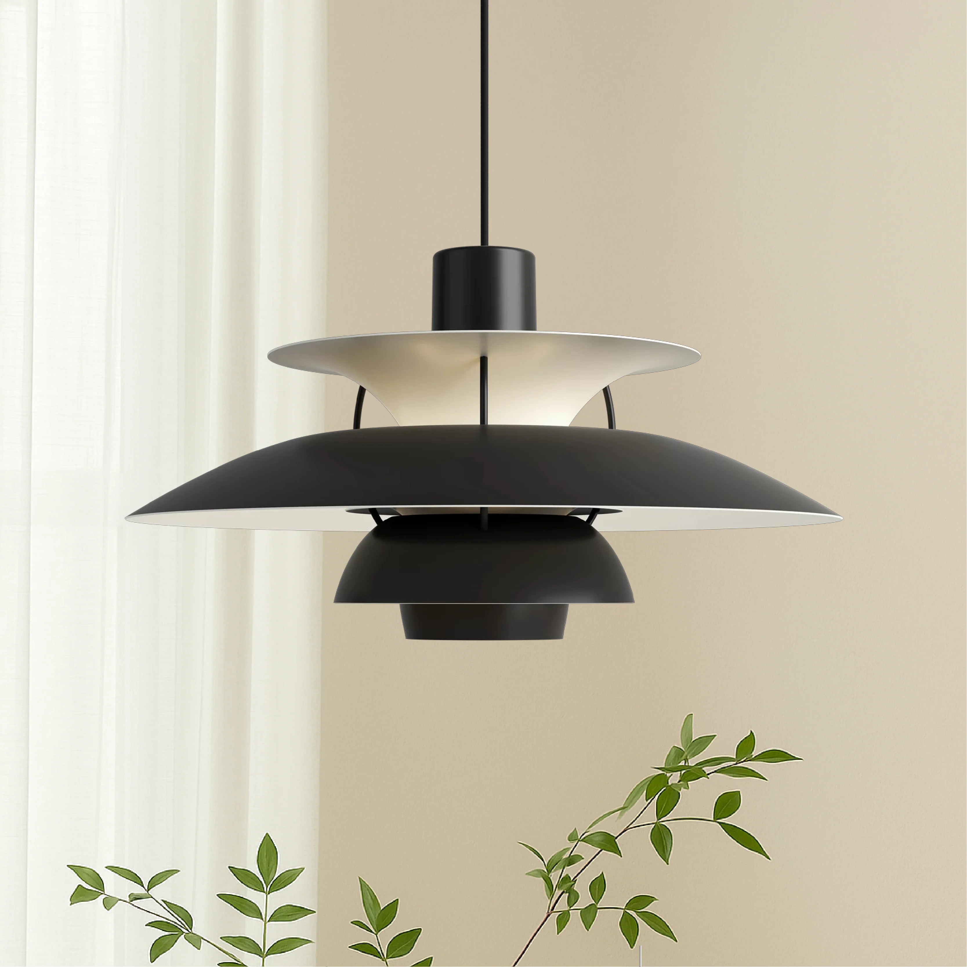Layered Nordic Pendant Light with Sculptural Shade - Image 22