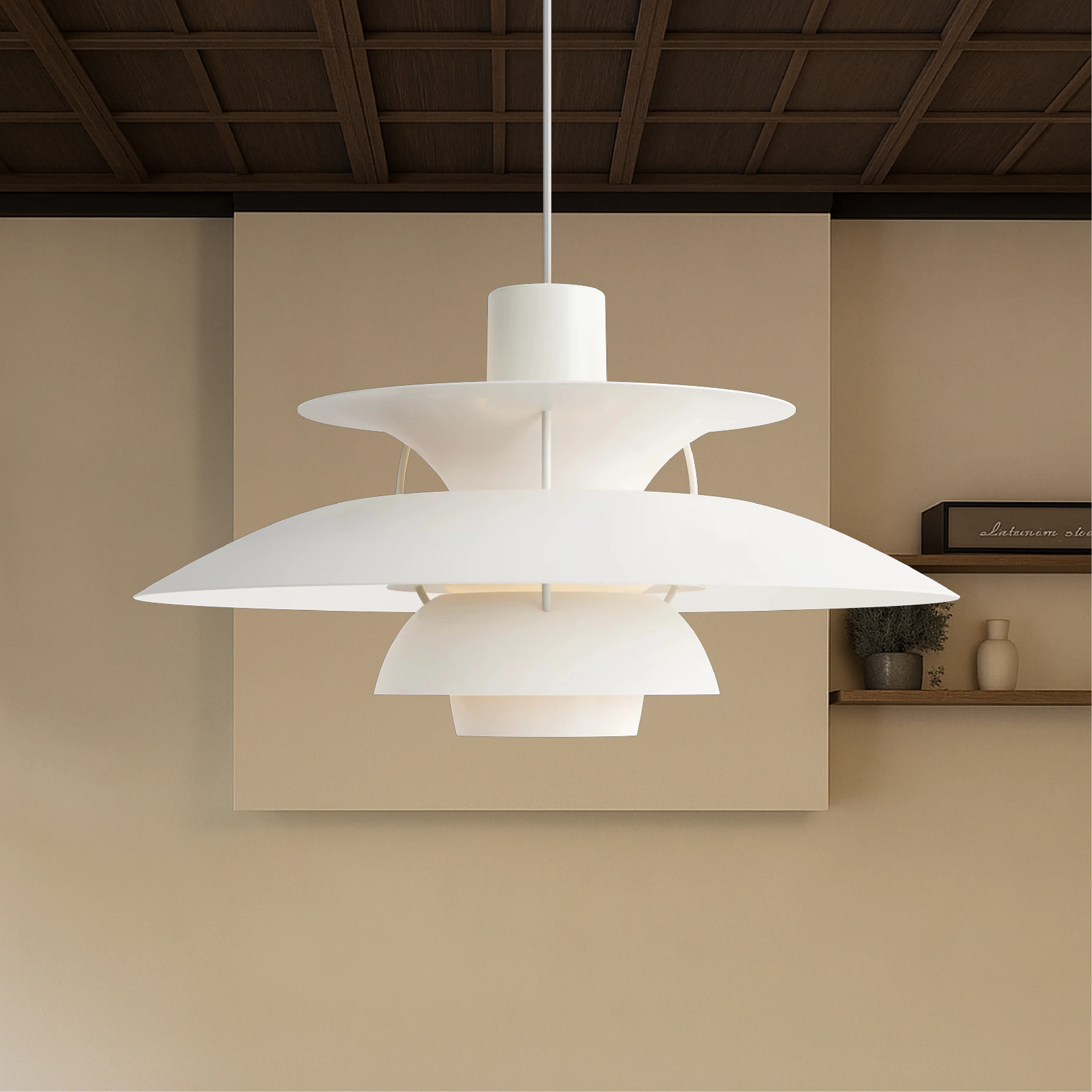 Layered Nordic Pendant Light with Sculptural Shade - Image 9