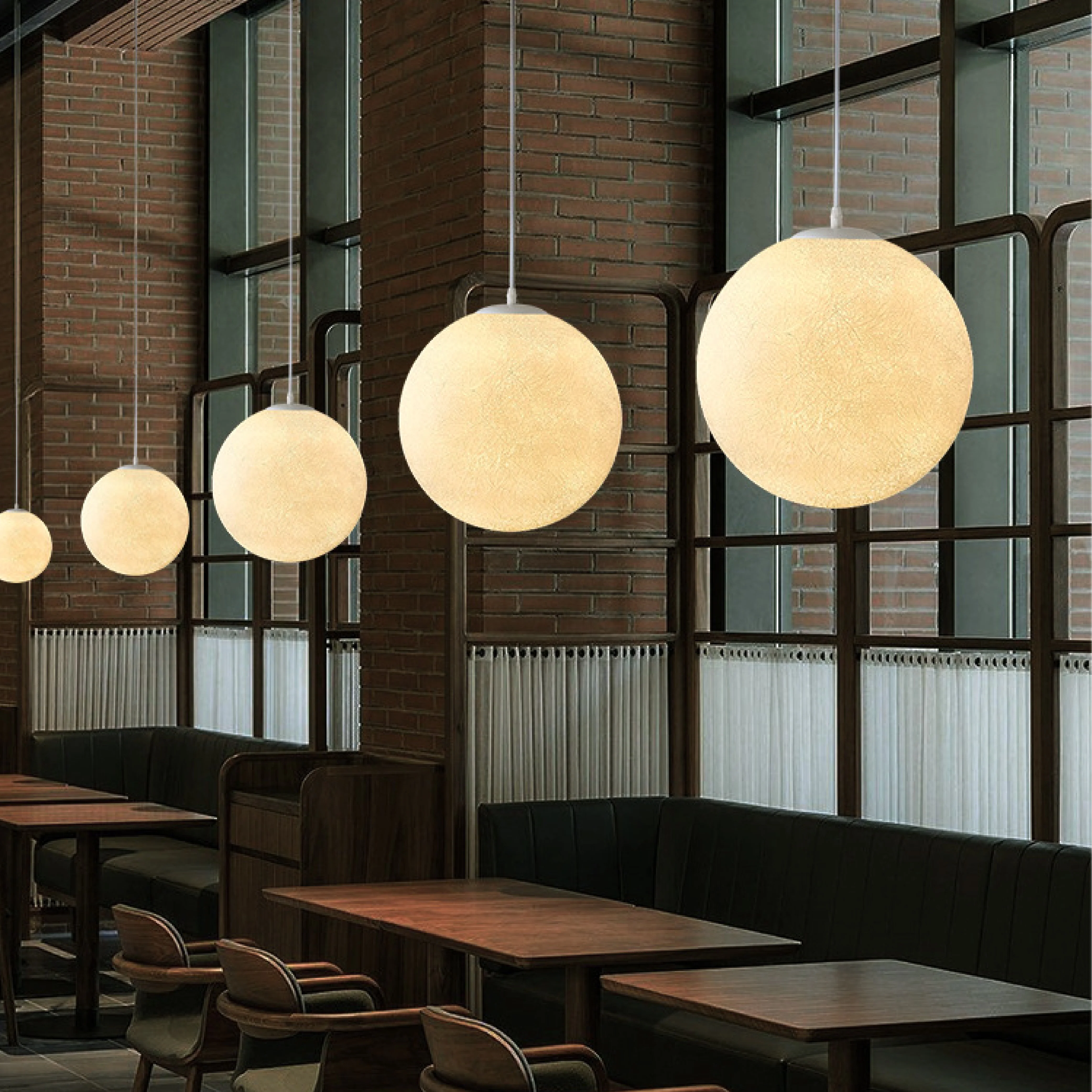 Lunar Pattern Pendant Light with Ambient Glow - Image 6