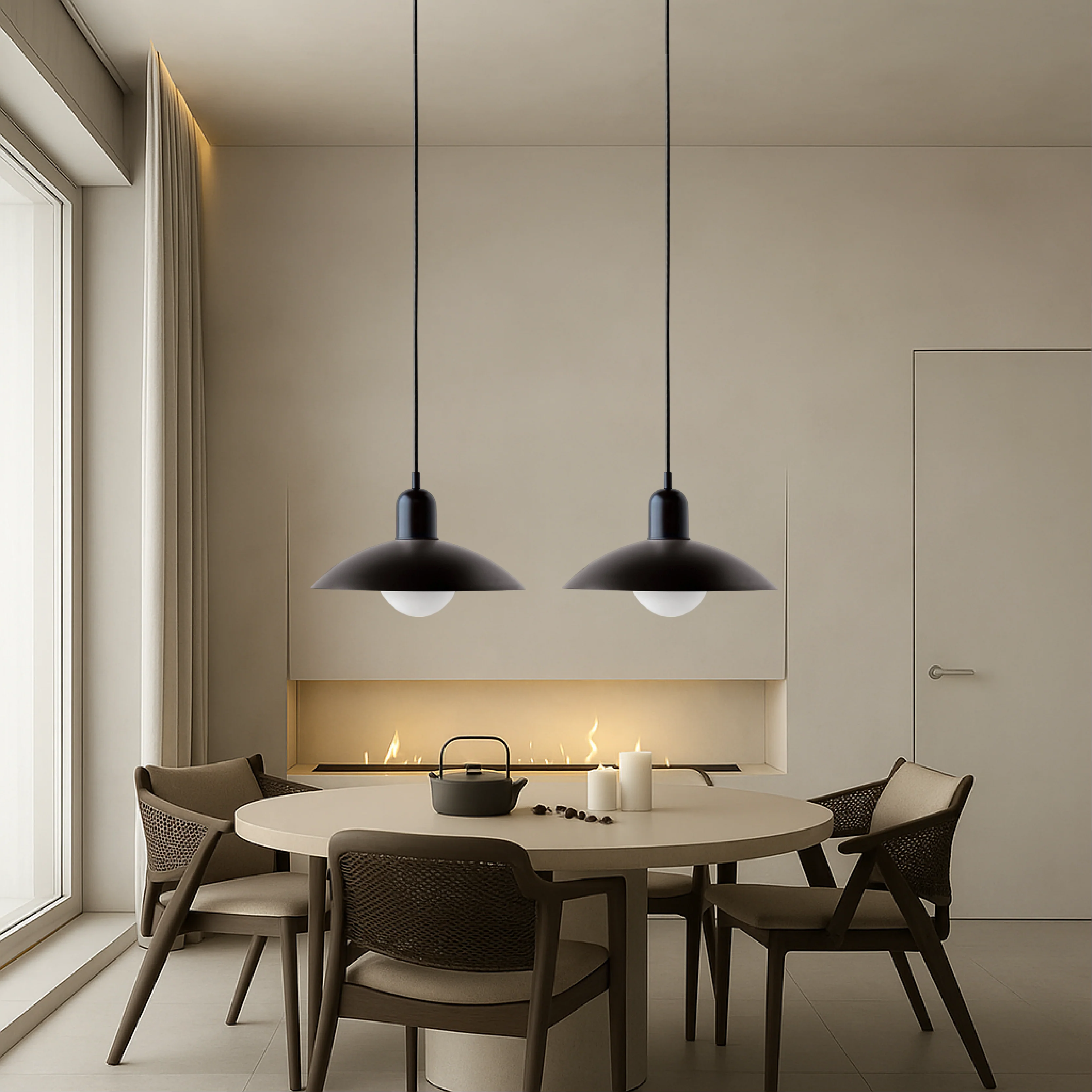 Macaron-Style Pendant Light, Pastel Ceramic Fixture - Image 3