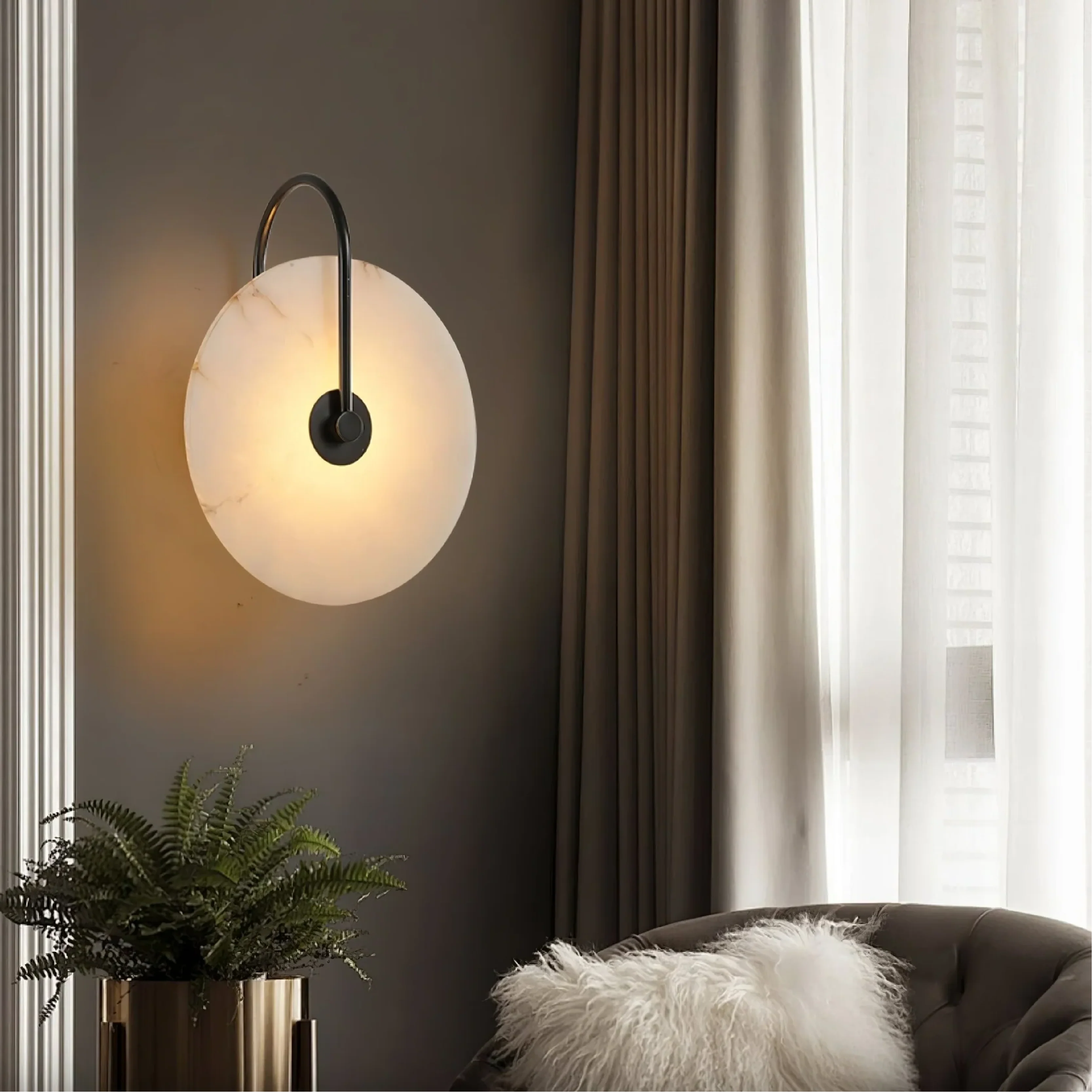 Marble LED Wall Light - Ambient Glow for Home Decor - Image 3