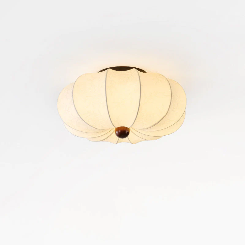 Medieval-Inspired Silk Drum Ceiling Light, Handcrafted - Image 6