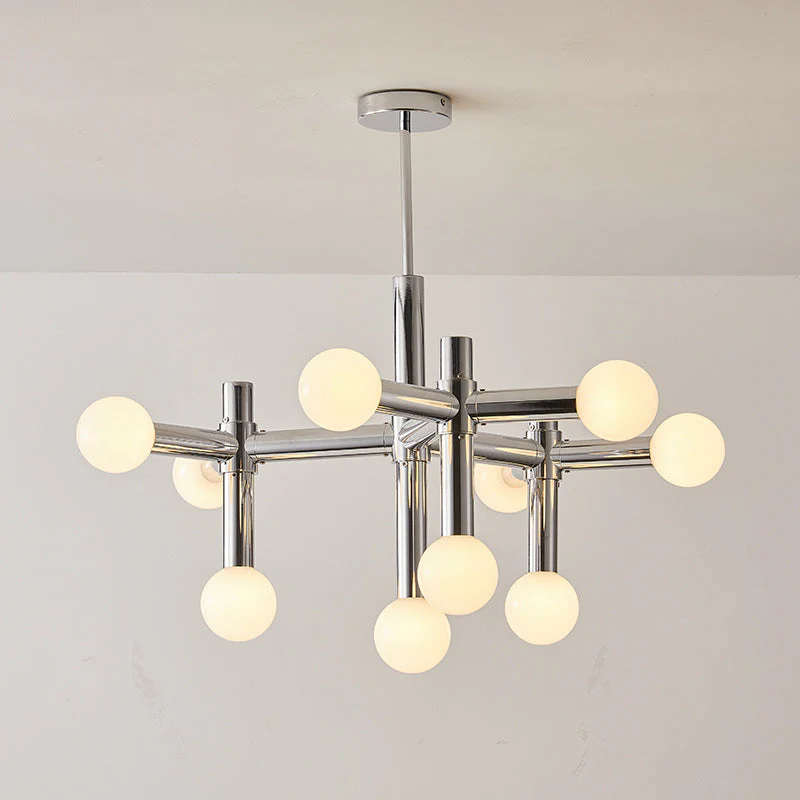 Metal Bauhaus-Inspired Chandelier with Geometric Frame - Image 7