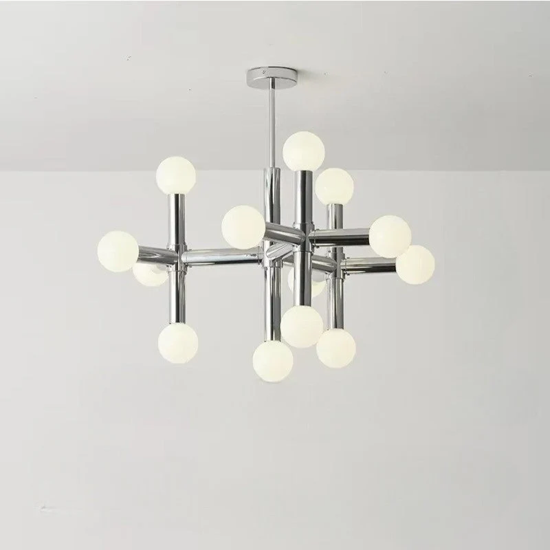 Metal Bauhaus-Inspired Chandelier with Geometric Frame - Image 8