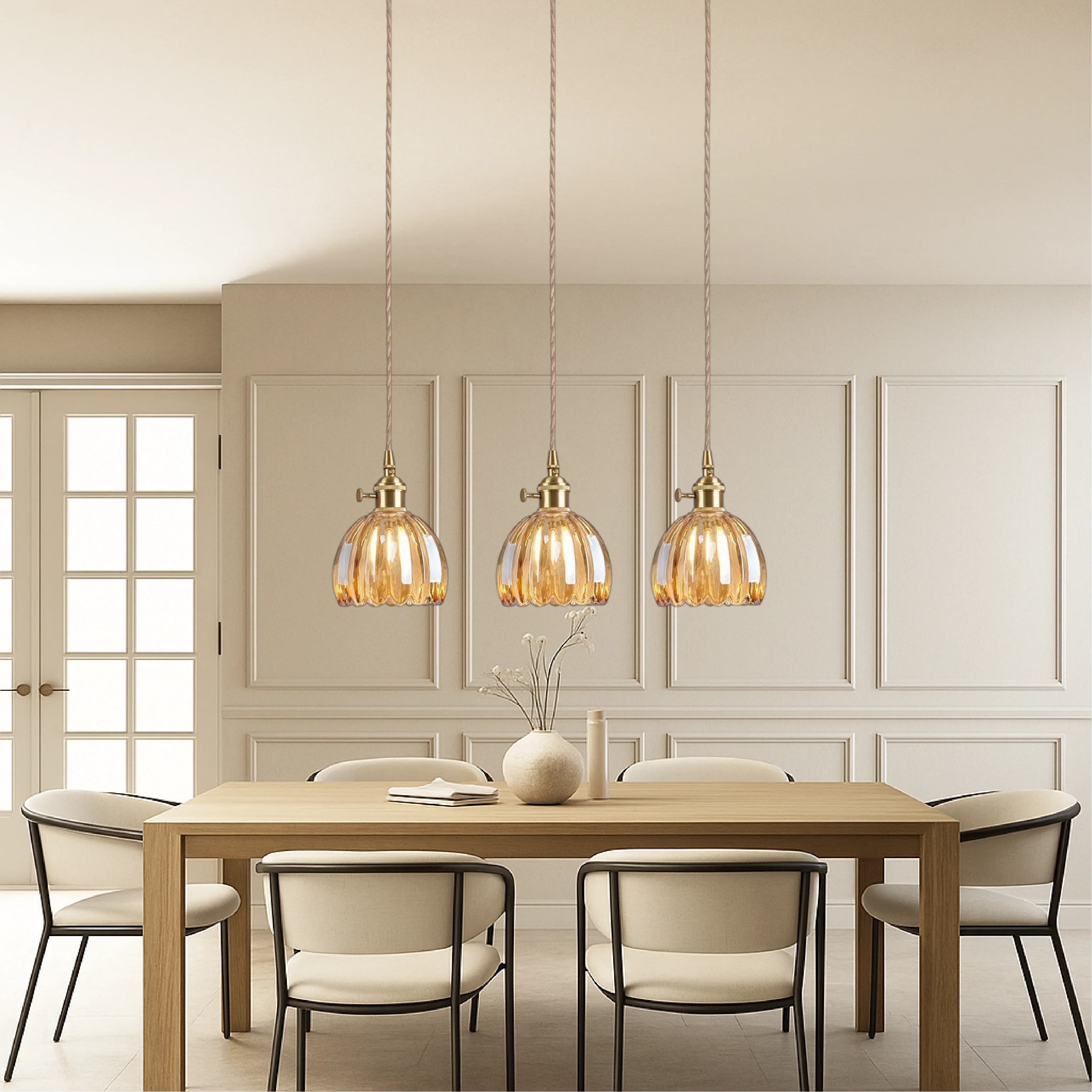Minimalist Japanese Glass Pendant Light for Modern Interiors - Image 2