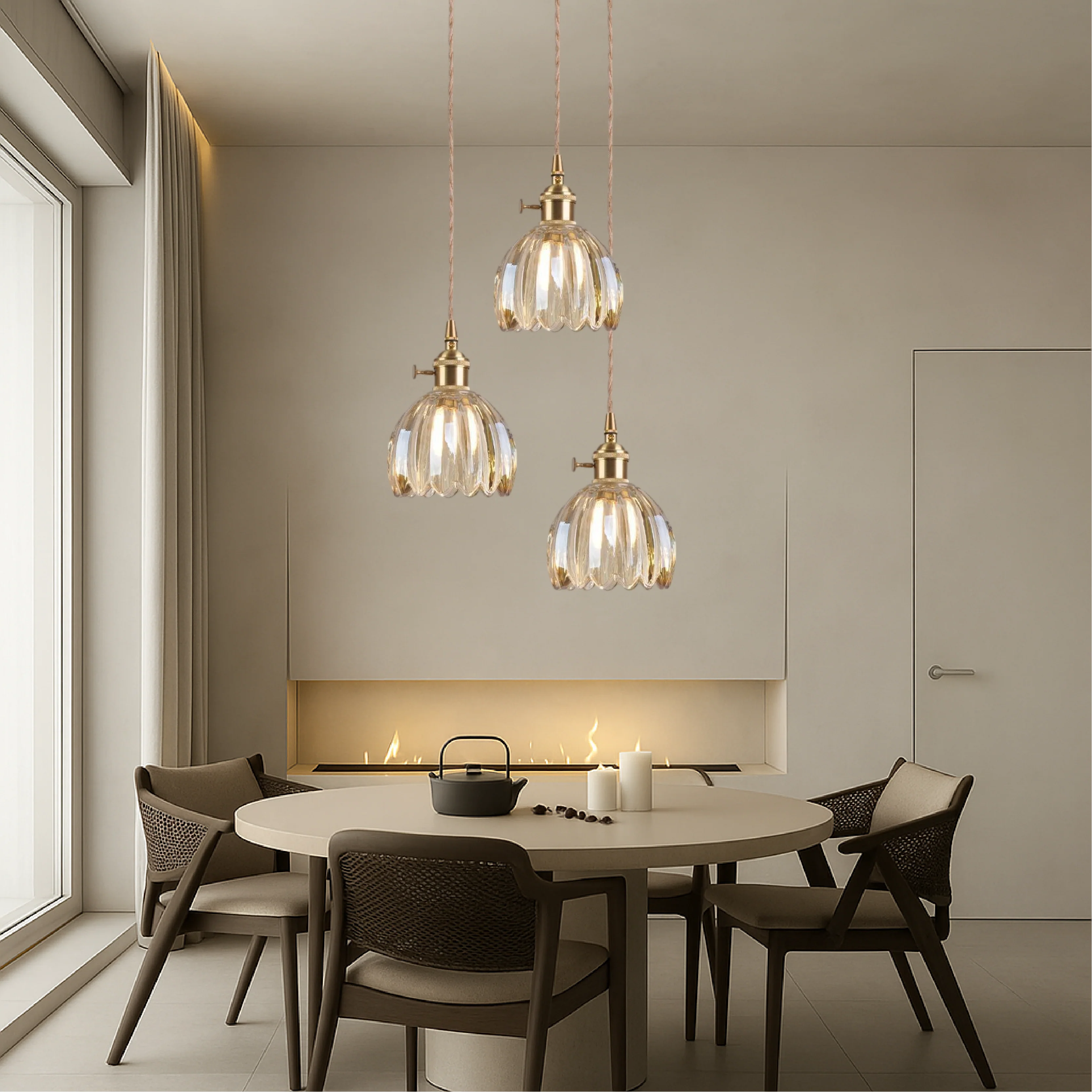 Minimalist Japanese Glass Pendant Light for Modern Interiors - Image 3