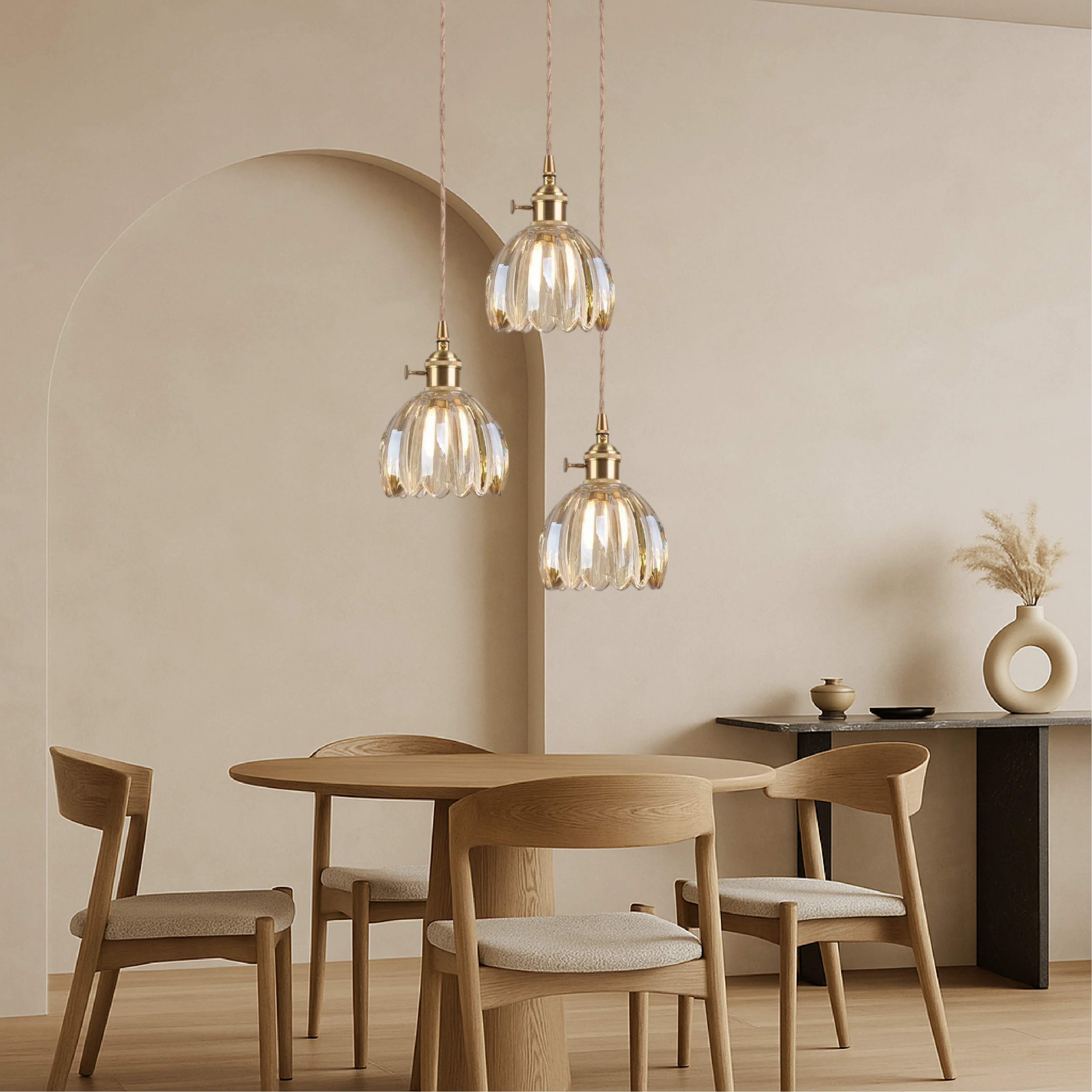 Minimalist Japanese Glass Pendant Light for Modern Interiors - Image 4
