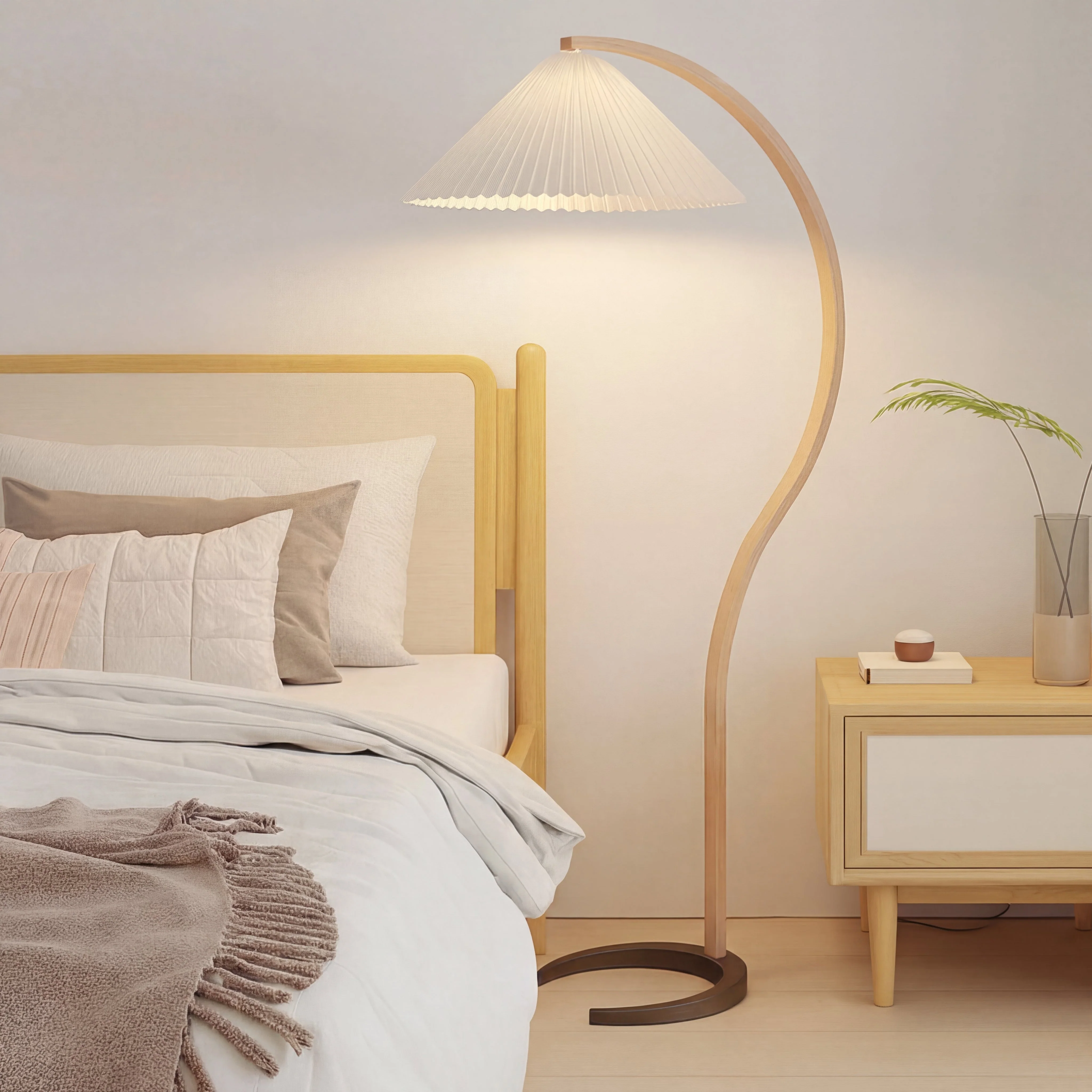 Modern Arc Floor Lamp with Warm LED Light - Image 2