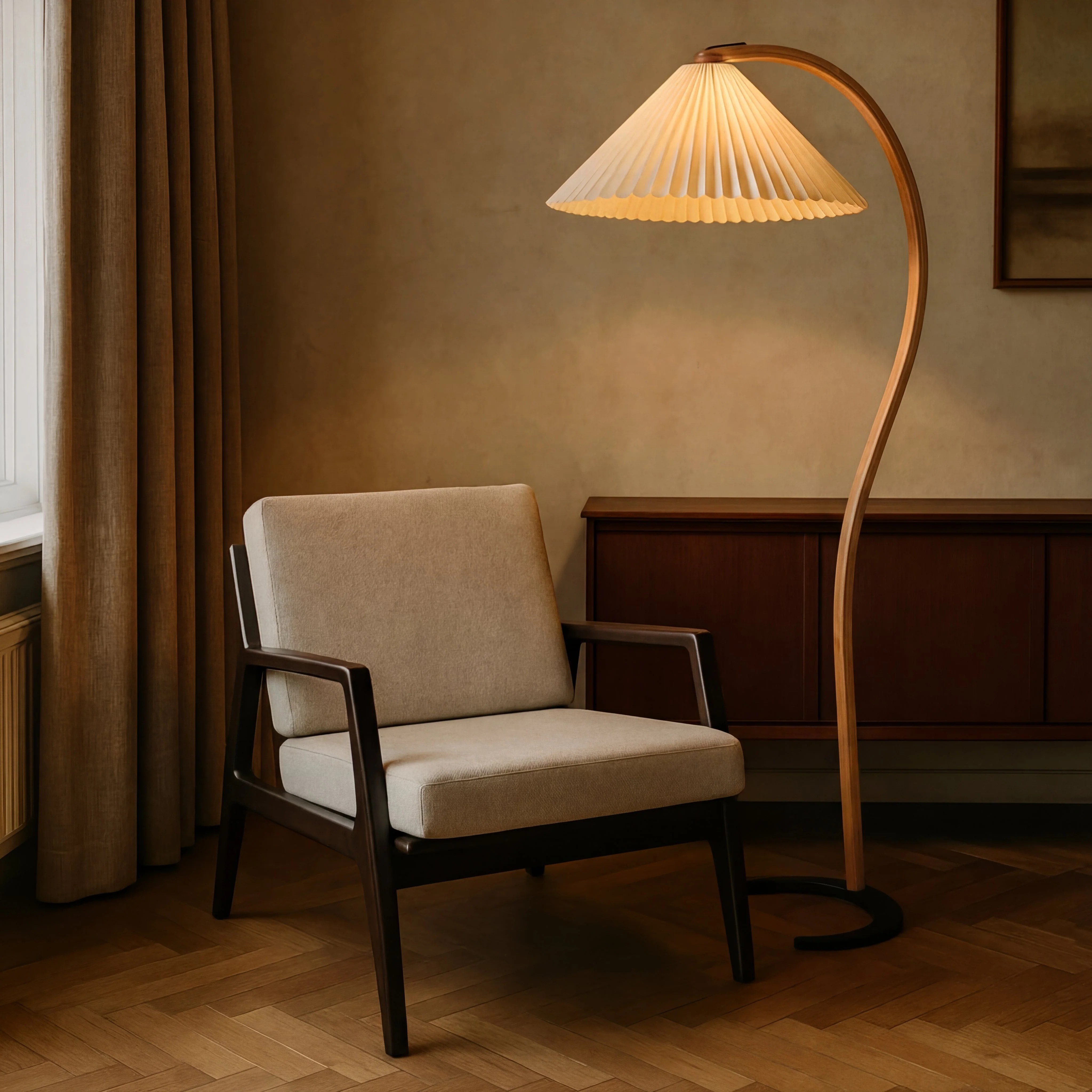Modern Arc Floor Lamp with Warm LED Light - Image 4