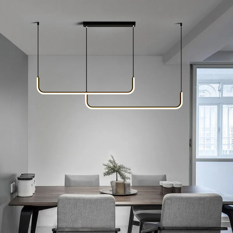 Modern Bar Pendant Light - Dimmable, Adjustable, Matte Black - Image 4