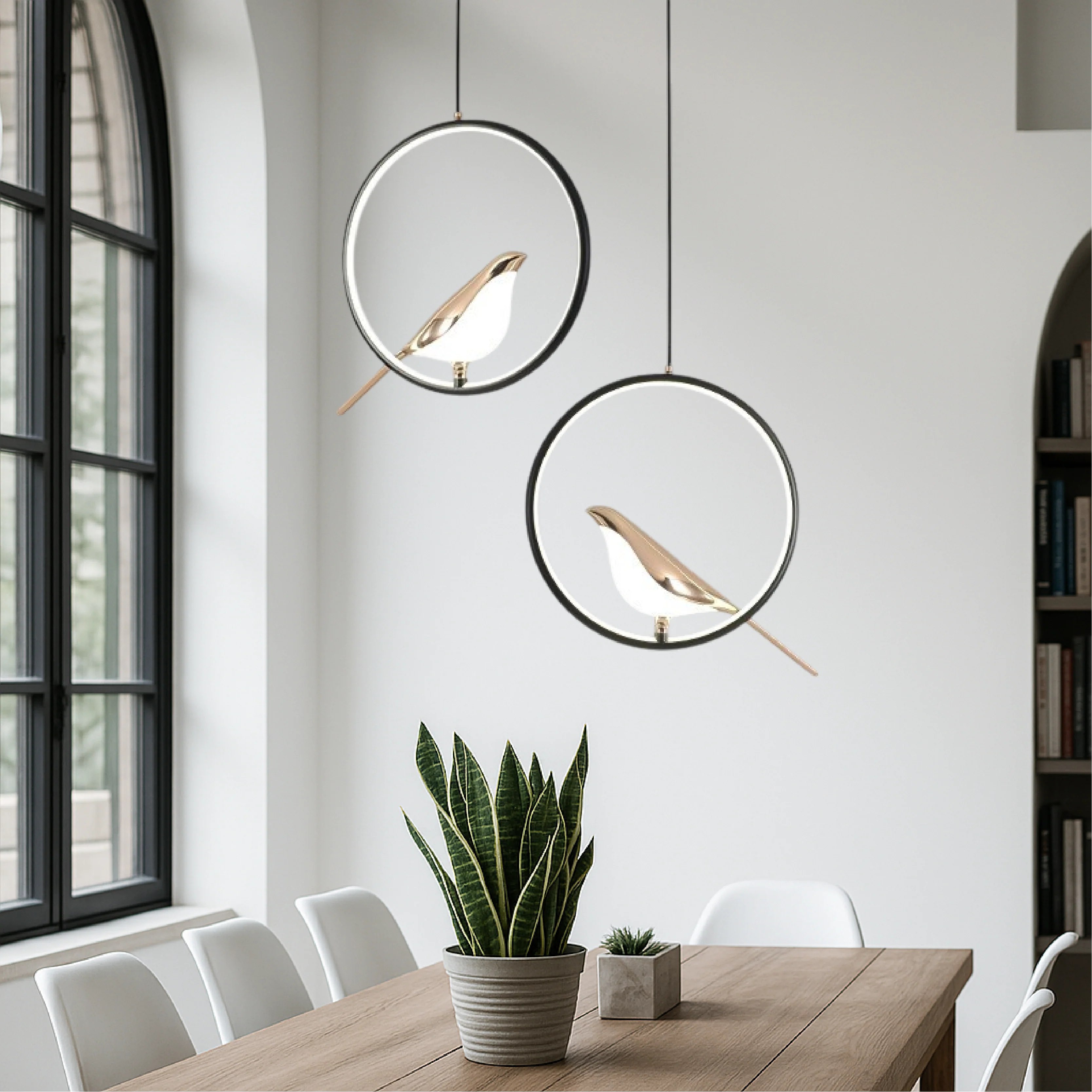 Modern Pendant Light with Glass Shade - Dimmable Ceiling Lamp - Image 3