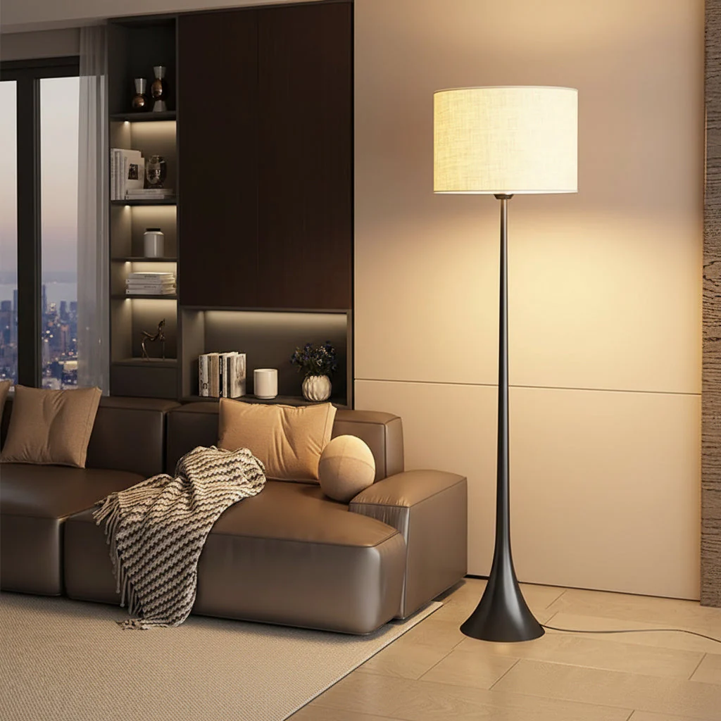 Modern Silk Floor Lamp with Soft Ambient Glow