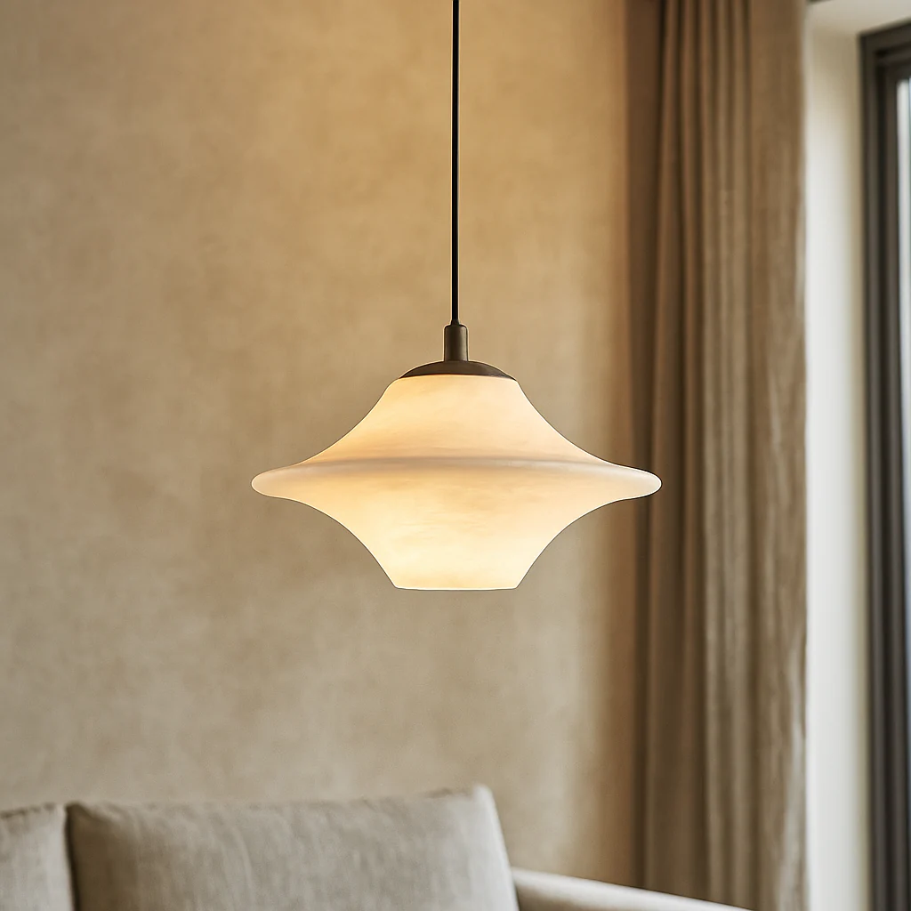 Natural Marble Pendant Light with Subtle Veining - Image 8