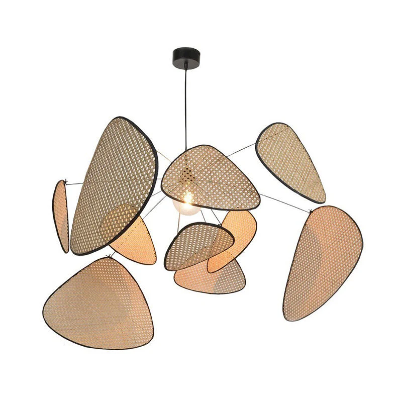 Natural Rattan Pendant Light - Handwoven Boho Ceiling Fixture - Image 8