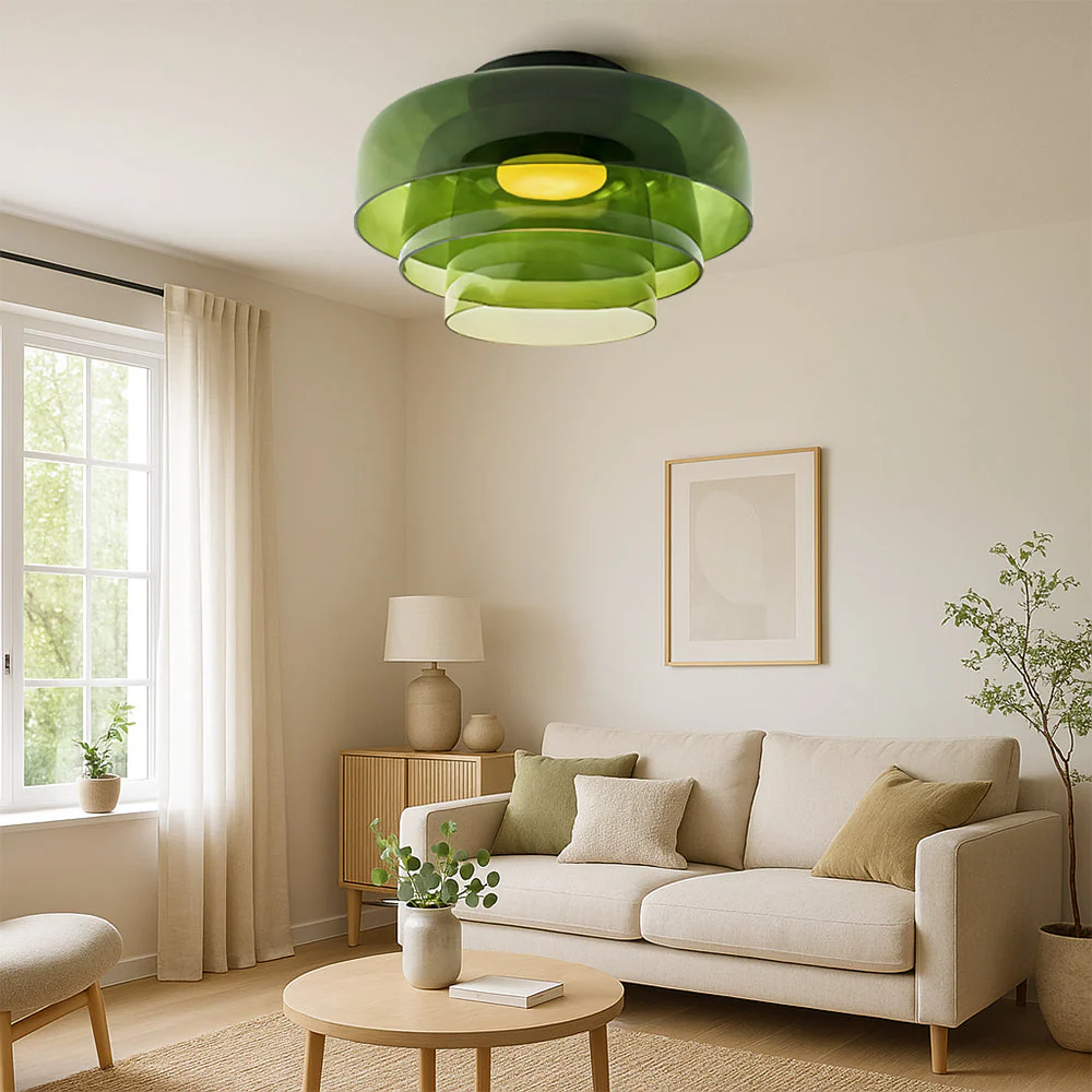 Nordic Glass Layered Pendant Light - Minimalist Pendant Lamp - Image 2