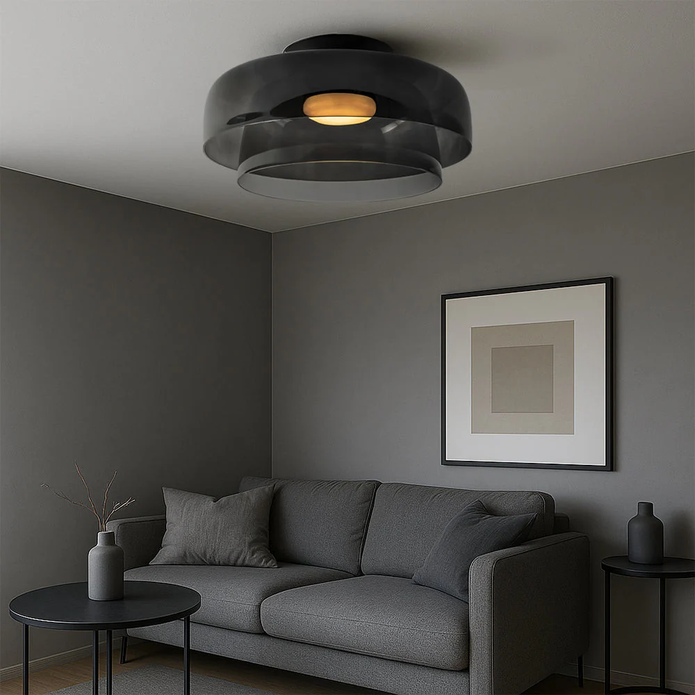 Nordic Glass Layered Pendant Light - Minimalist Pendant Lamp - Image 3