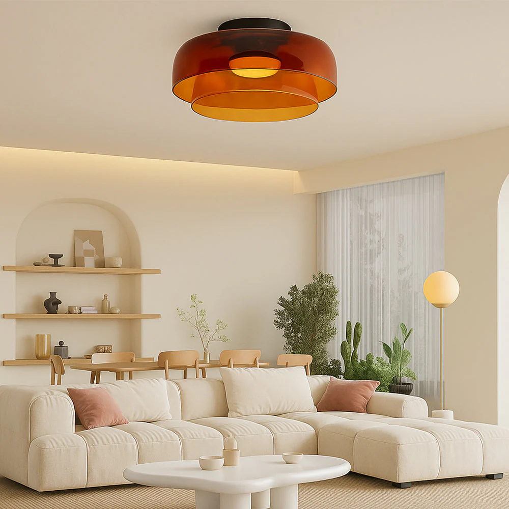Nordic Glass Layered Pendant Light - Minimalist Pendant Lamp - Image 5