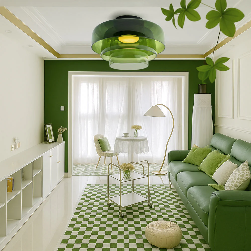 Nordic Glass Layered Pendant Light - Minimalist Pendant Lamp - Image 7