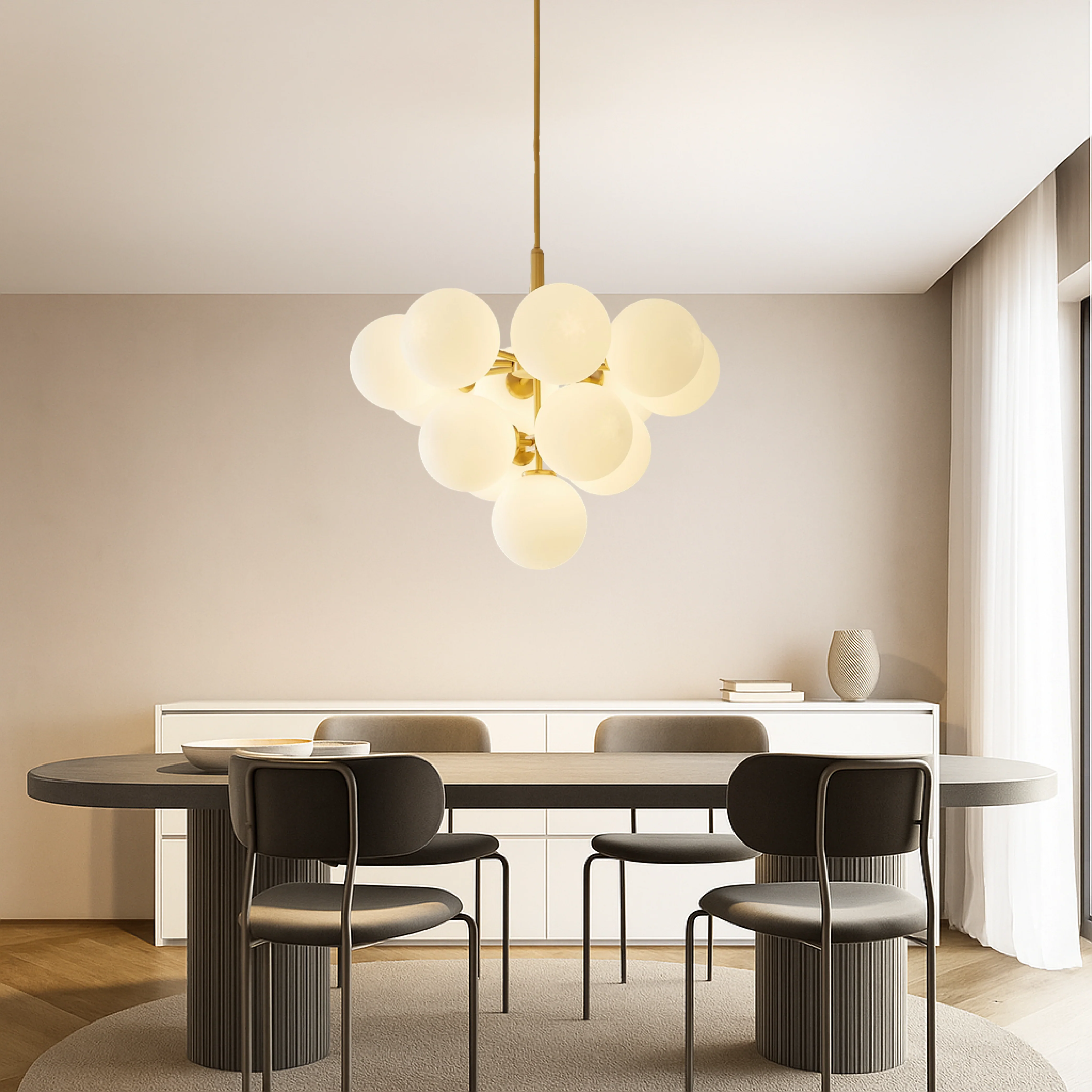 Nordic Globe Pendant Light - Modern Ball Chandelier - Image 2