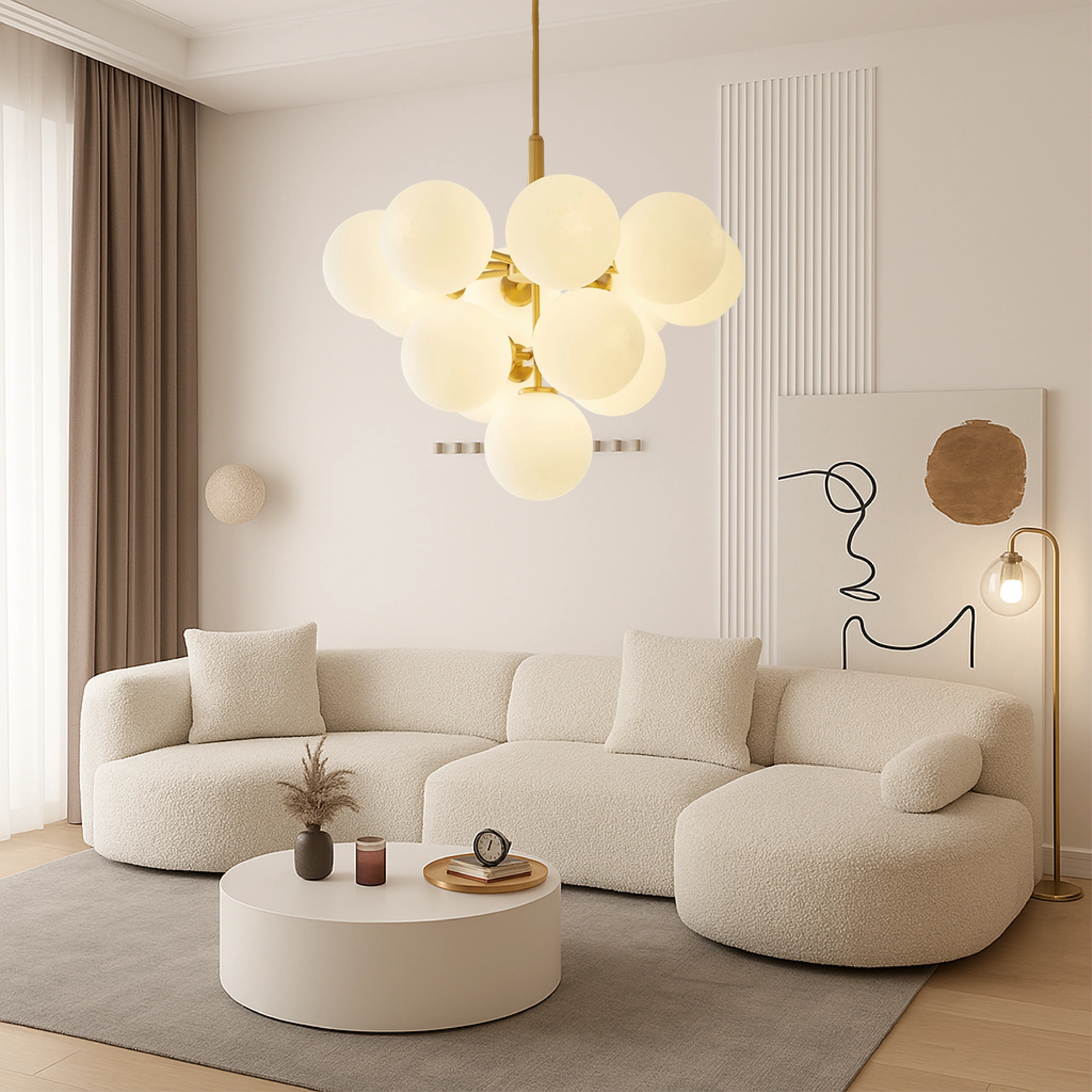 Nordic Globe Pendant Light - Modern Ball Chandelier - Image 3