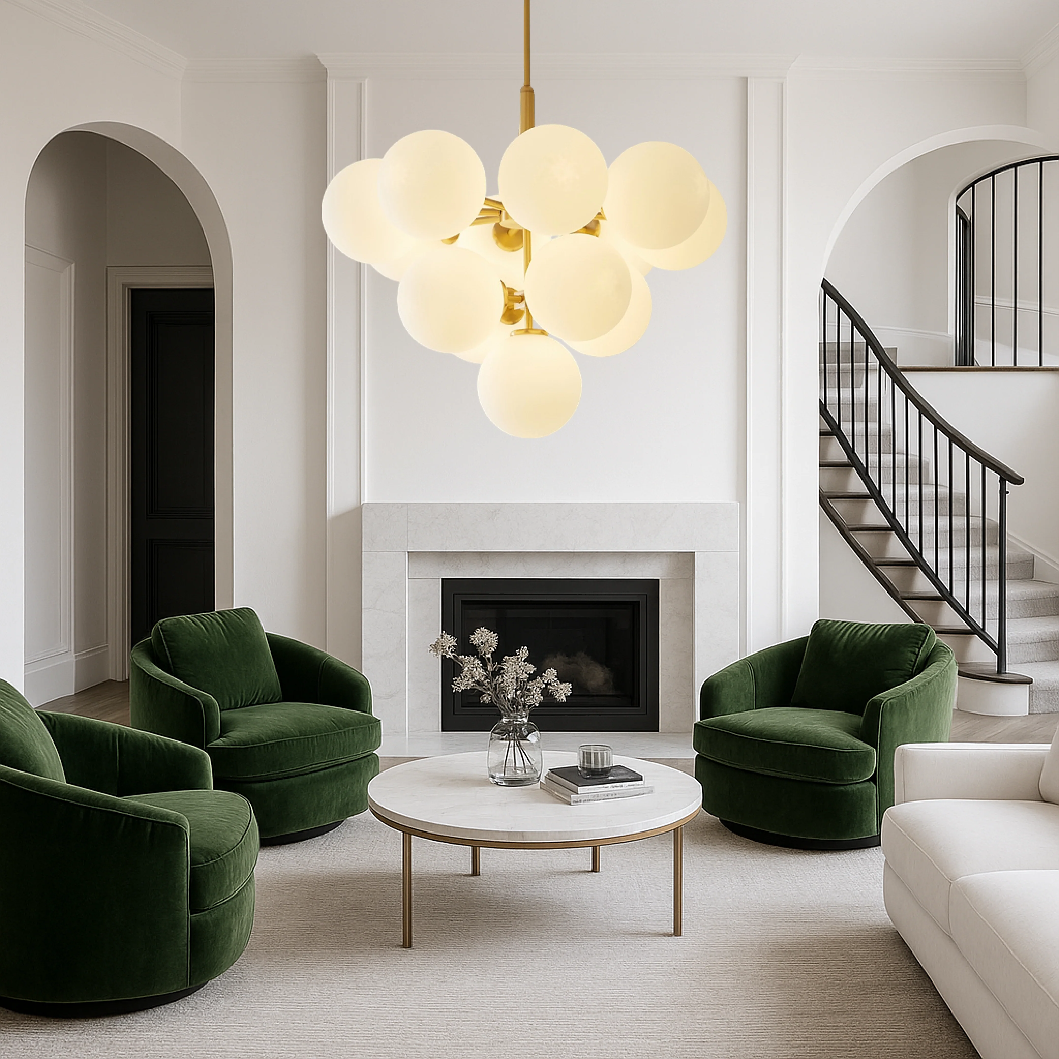 Nordic Globe Pendant Light - Modern Ball Chandelier - Image 4