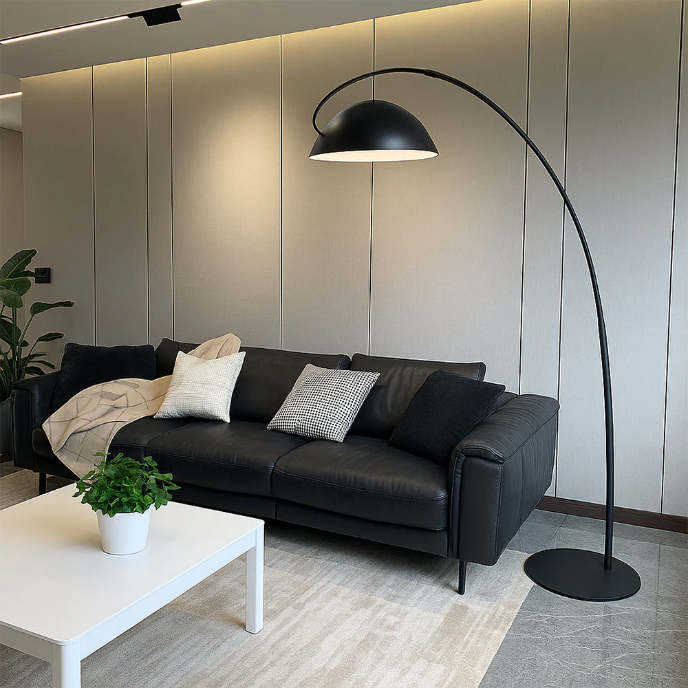 Nordic-Style Tall Floor Lamp with Linen Shade