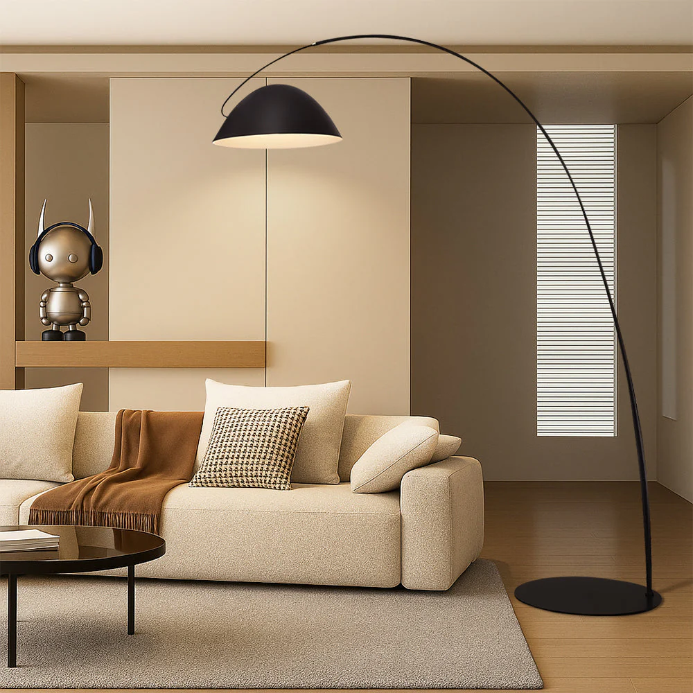 Nordic-Style Tall Floor Lamp with Linen Shade - Image 4