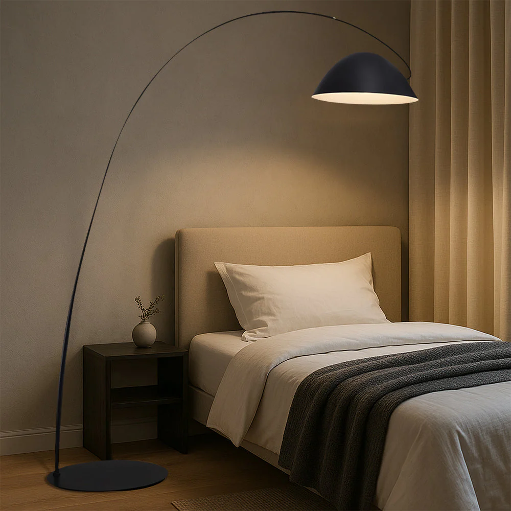 Nordic-Style Tall Floor Lamp with Linen Shade - Image 5