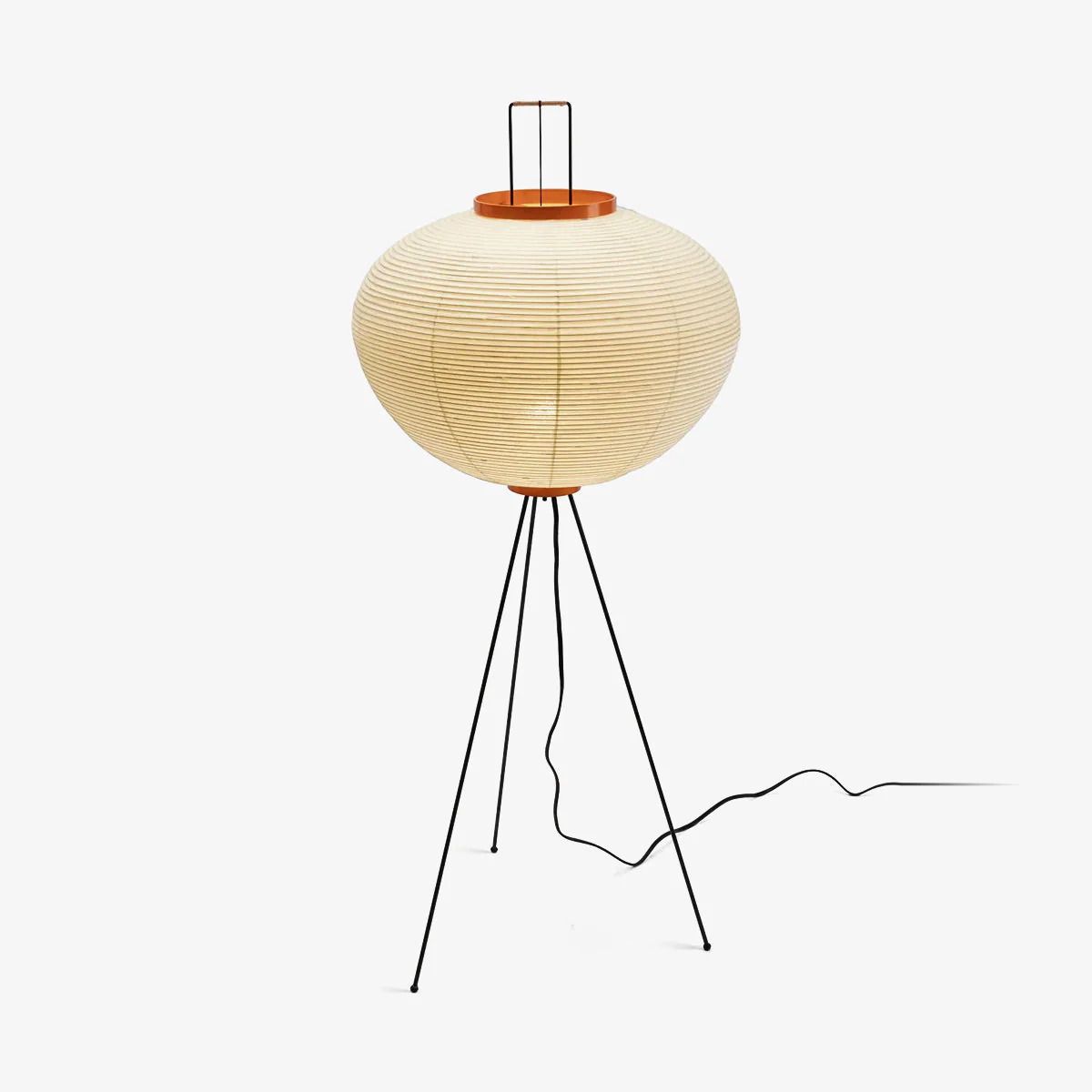 Rice Paper Floor Lamp with Warm Ambient Glow and Wooden Base - Image 4