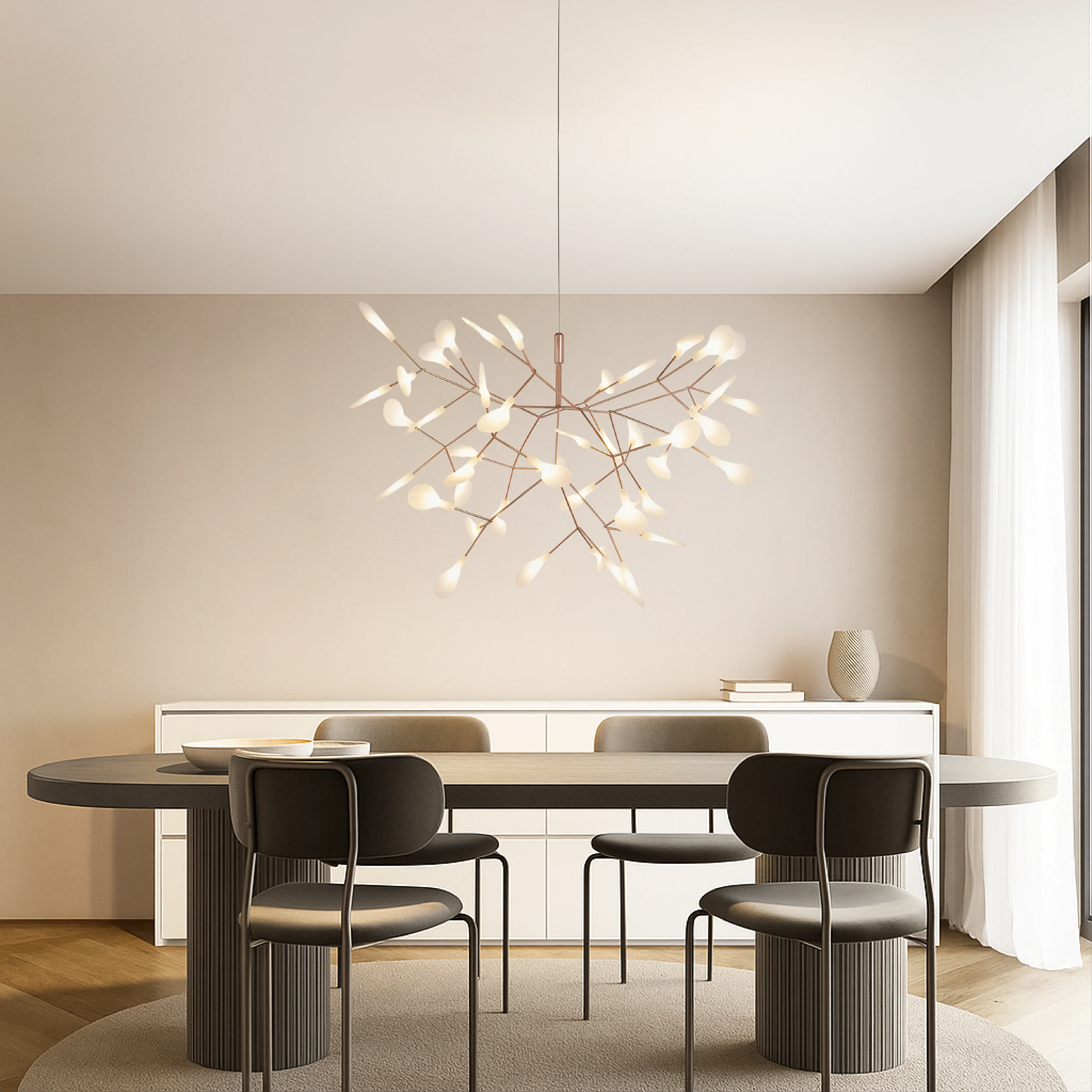 Rose Gold Firefly Pendant Light - Modern Ceiling Fixture - Image 3