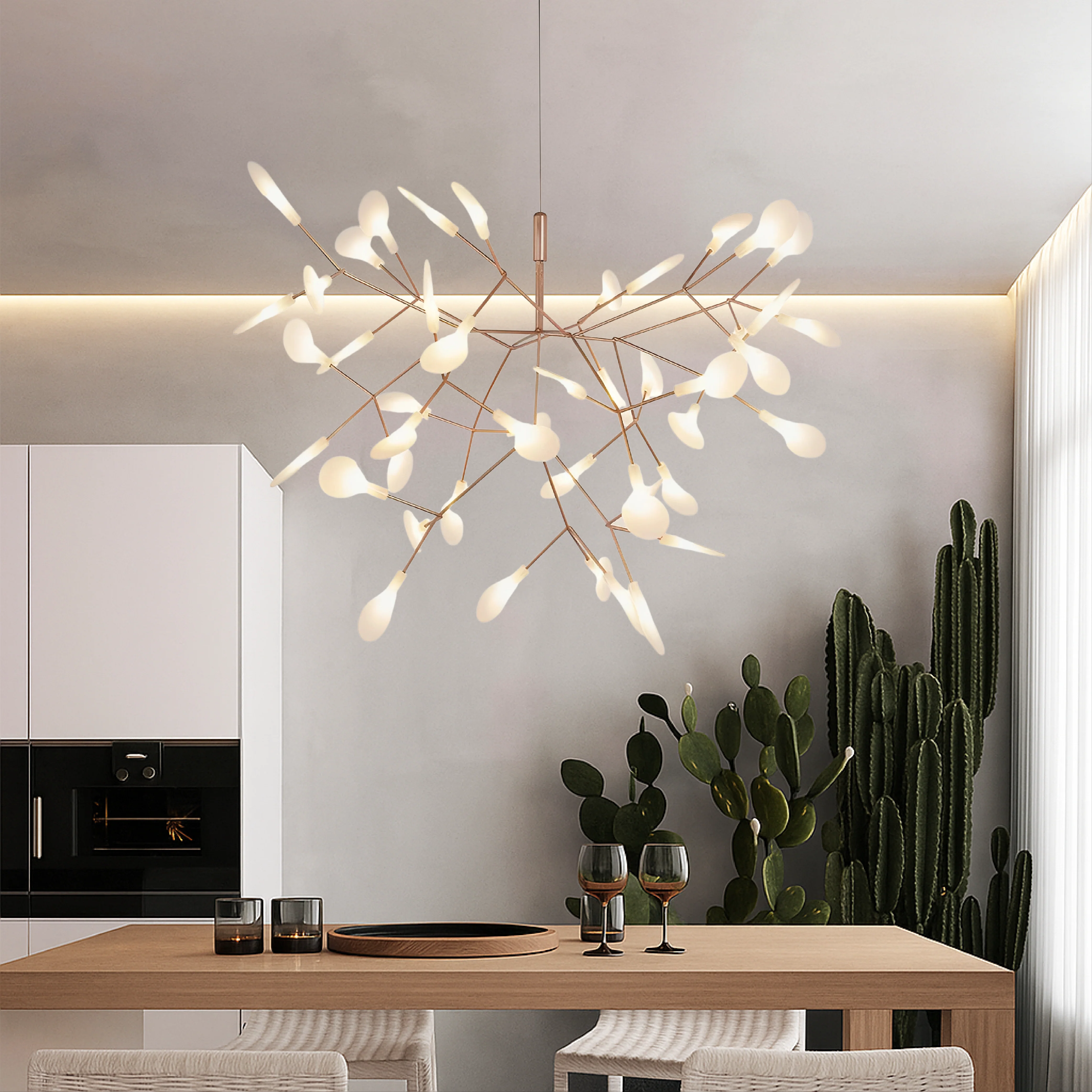 Rose Gold Firefly Pendant Light - Modern Ceiling Fixture - Image 4