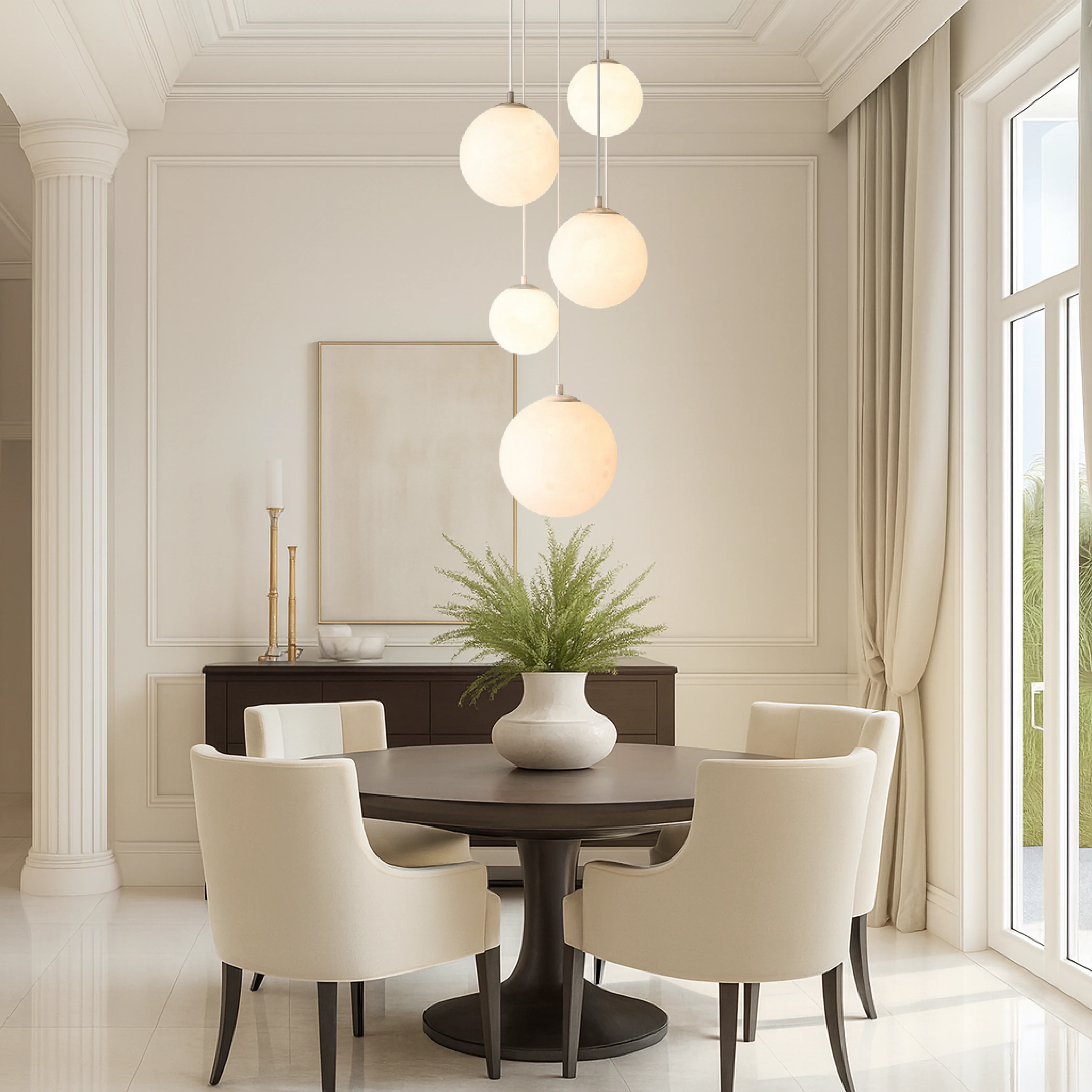 Scandinavian Staircase Pendant: Moonlit LED Chandelier - Image 6