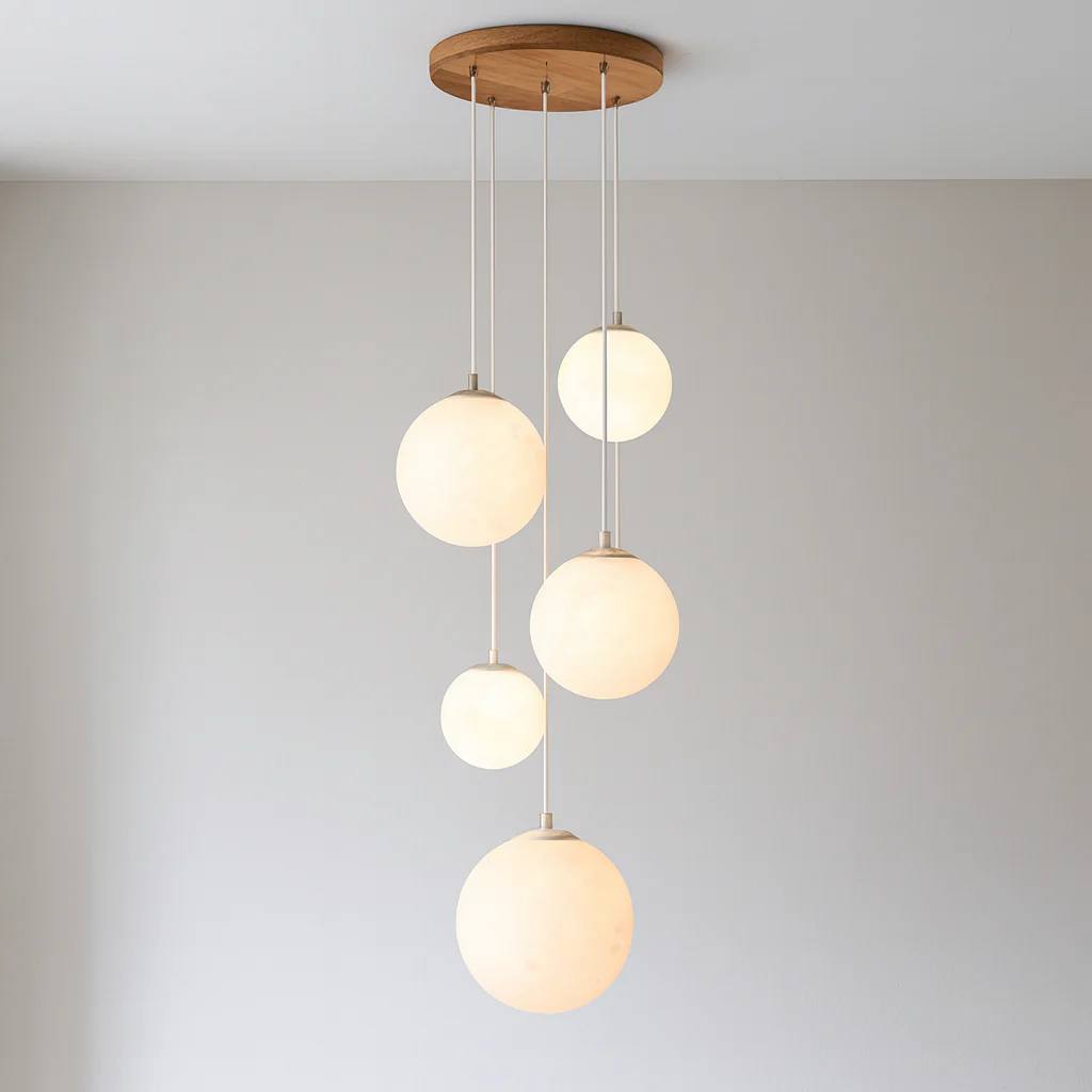 Scandinavian Staircase Pendant: Moonlit LED Chandelier - Image 7