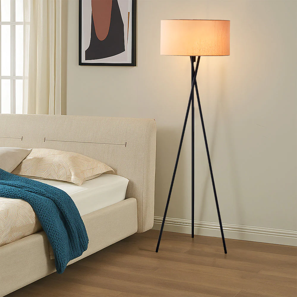 Silk Floor Lamp with Silk Fabric Shade - Modern Ambient Lighting - Image 7