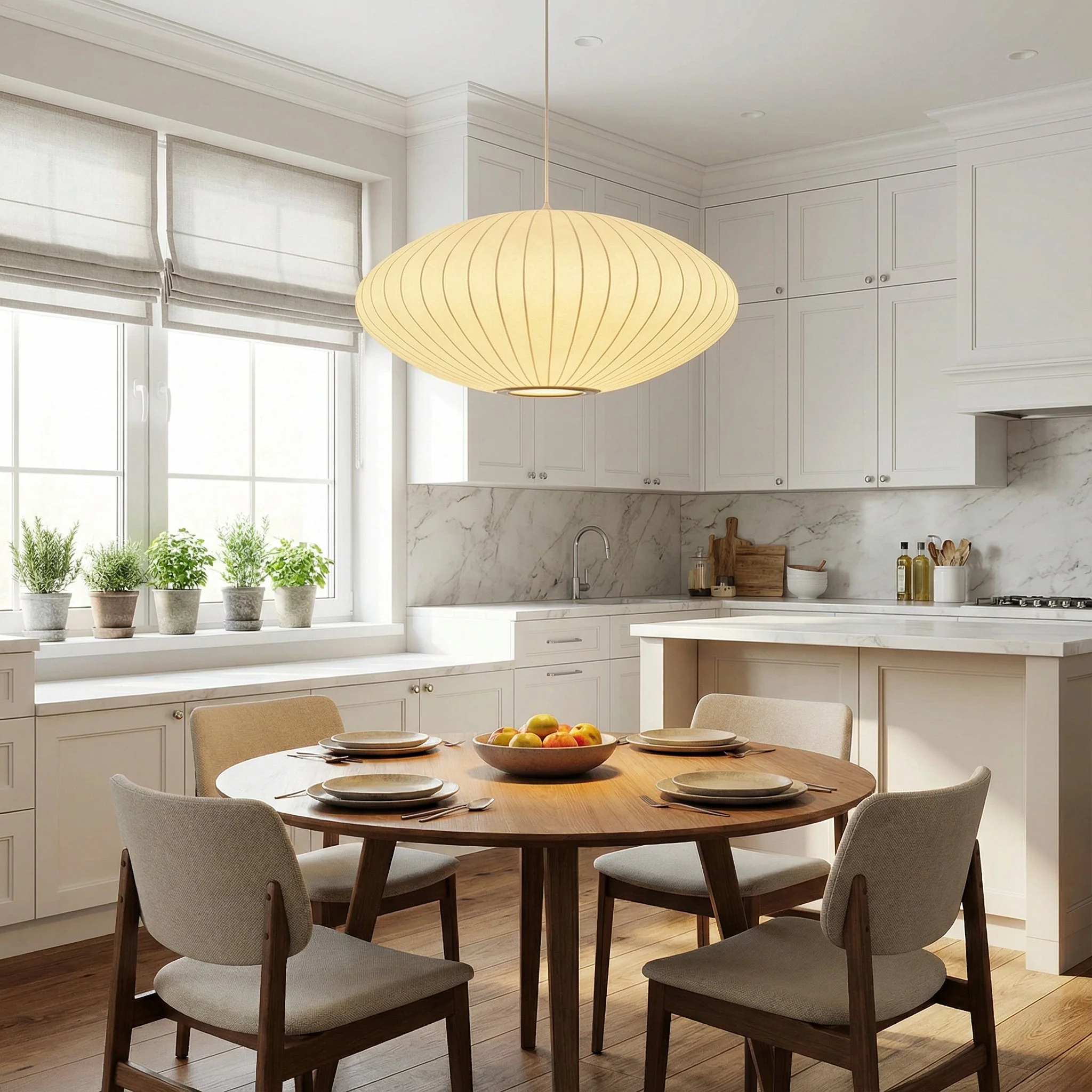 Silk Pendant Light with Italian-Inspired Design