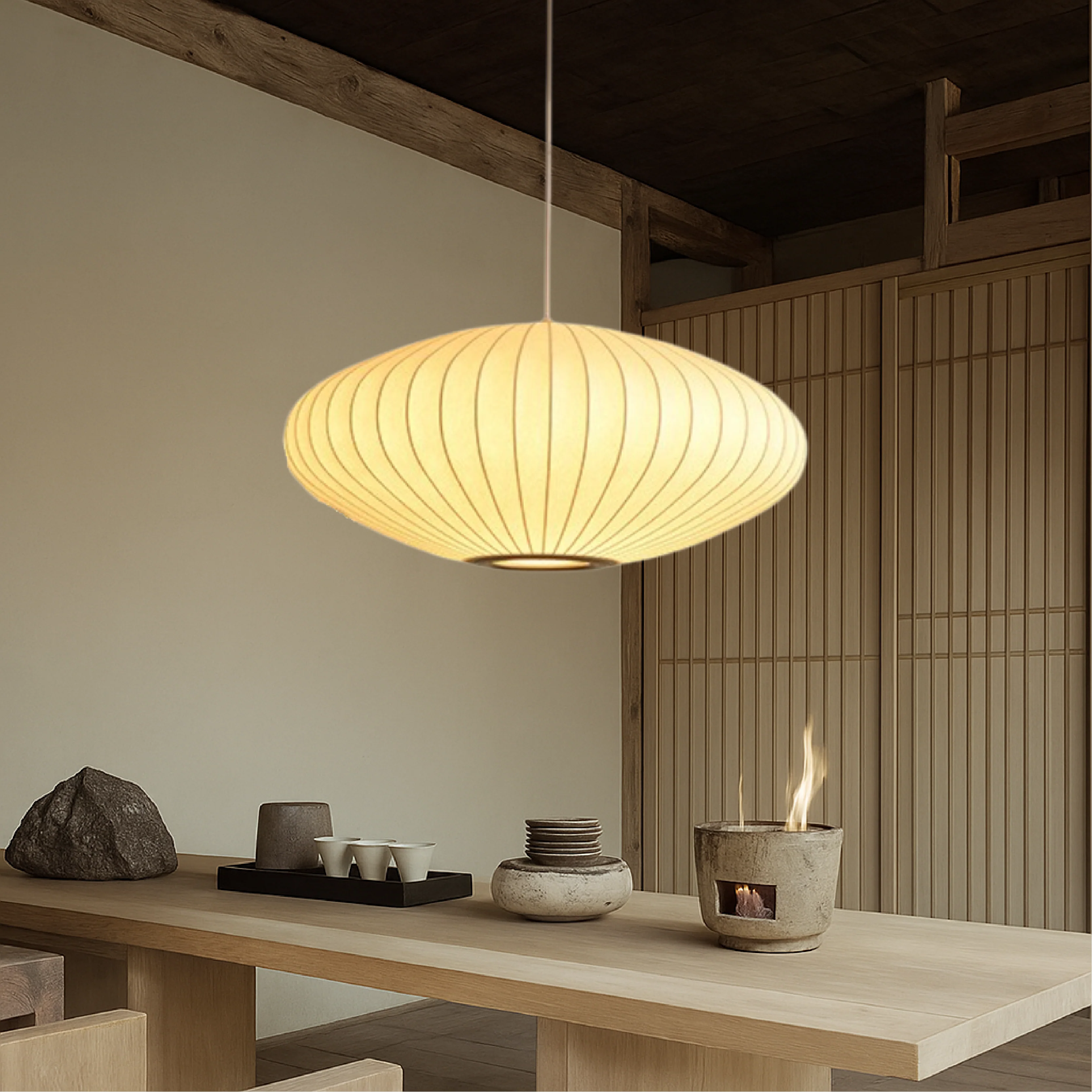 Silk Pendant Light with Italian-Inspired Design - Image 12