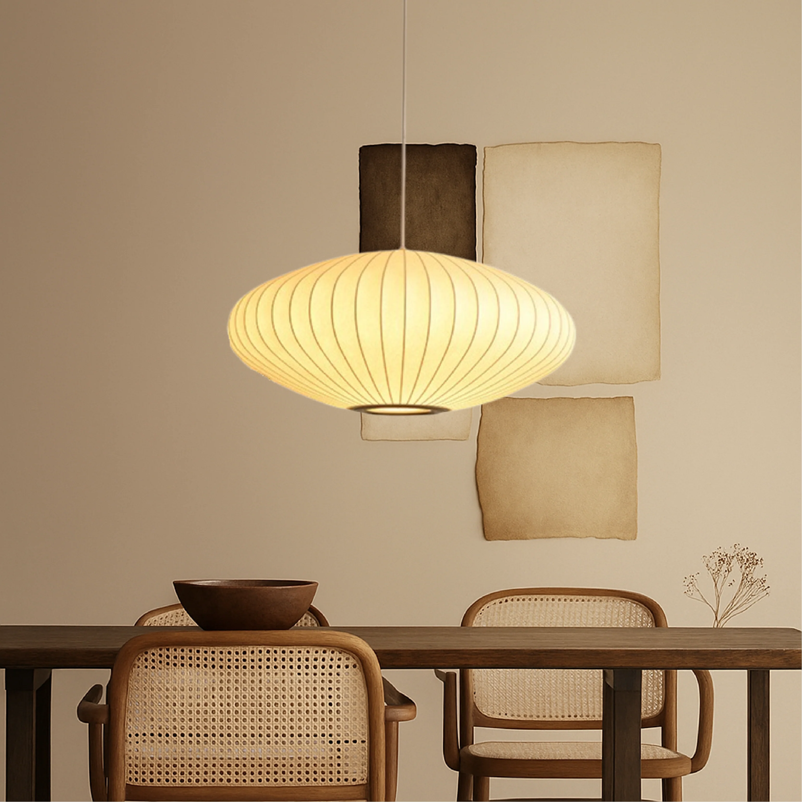Silk Pendant Light with Italian-Inspired Design - Image 13