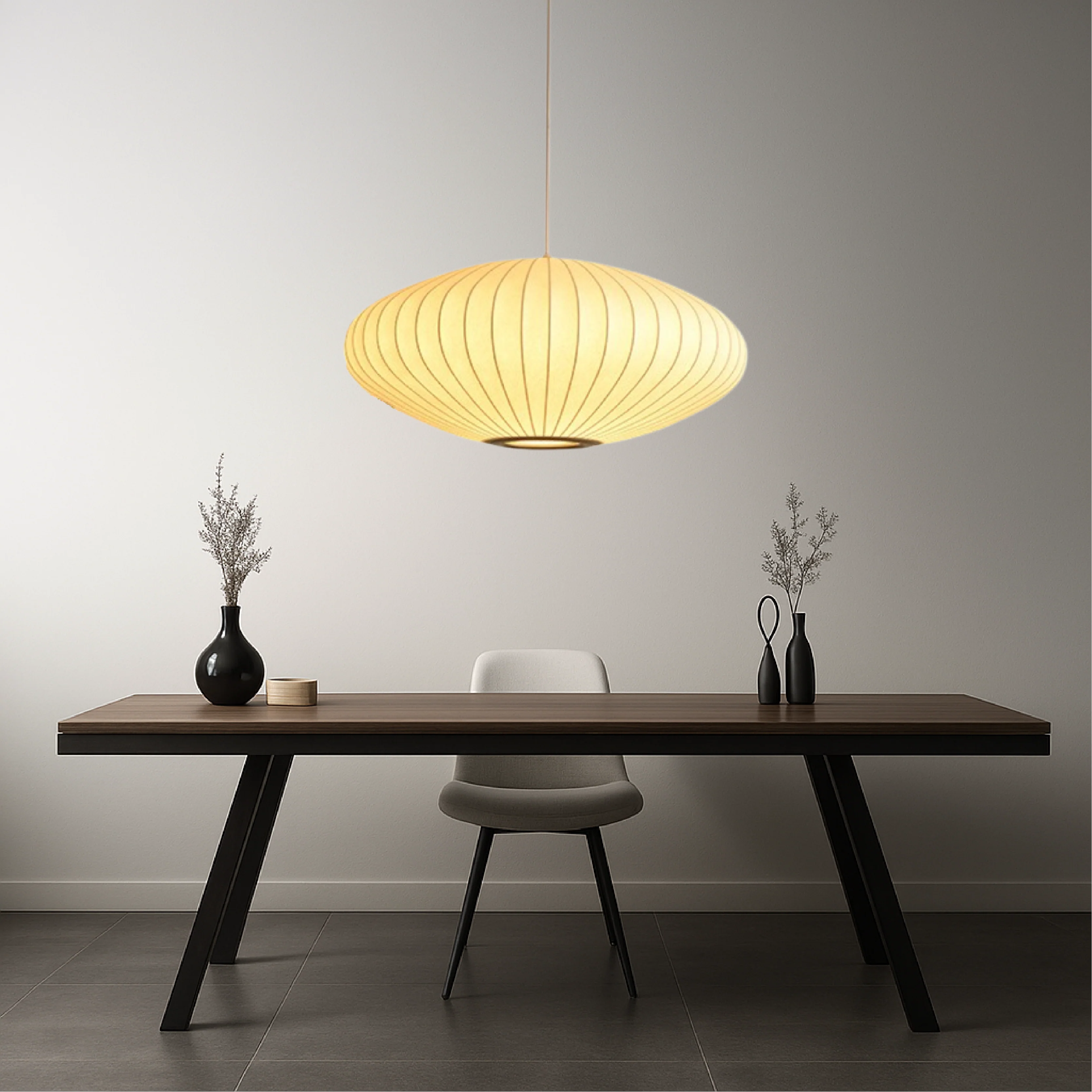 Silk Pendant Light with Italian-Inspired Design - Image 7