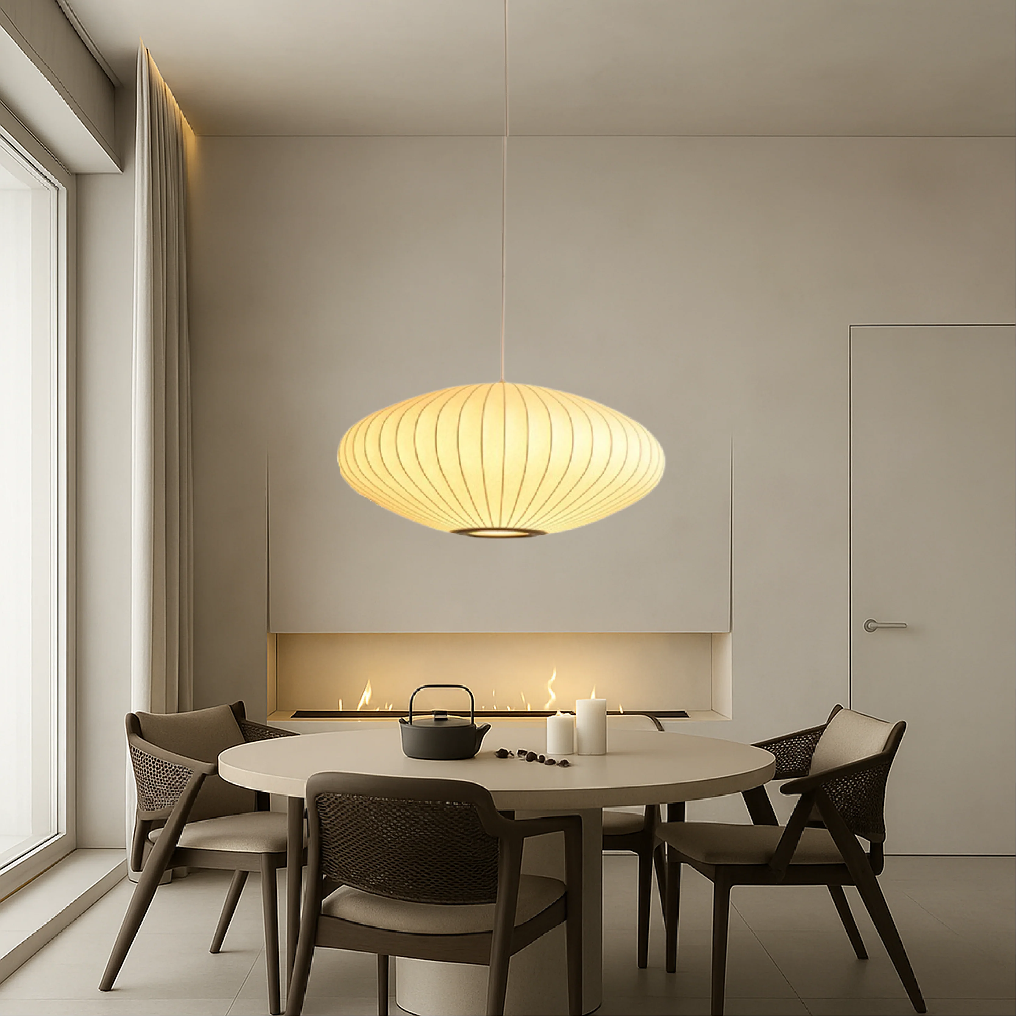 Silk Pendant Light with Italian-Inspired Design - Image 9