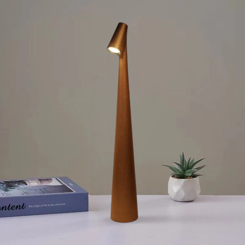Sleek Dimmable LED Table Lamp with Wood Base and Glass Shade - Image 10