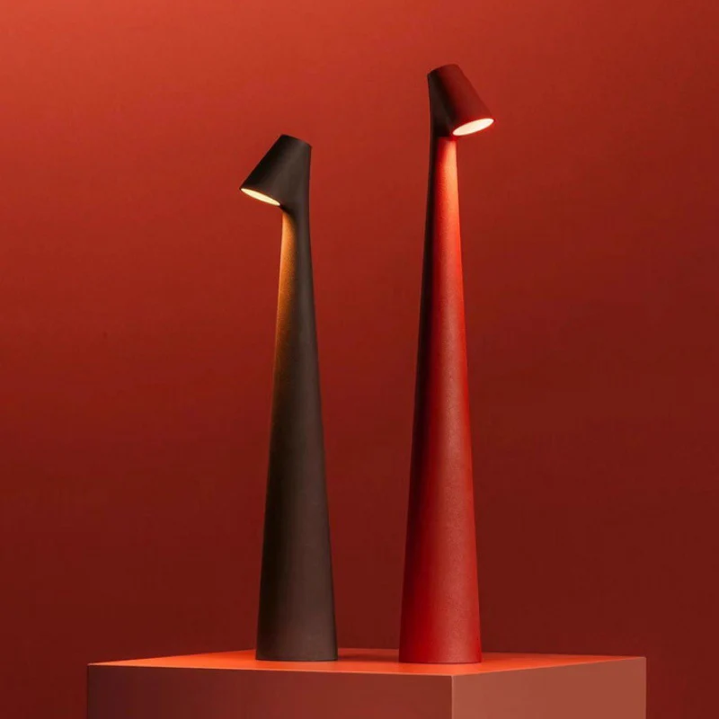 Sleek Dimmable LED Table Lamp with Wood Base and Glass Shade - Image 2
