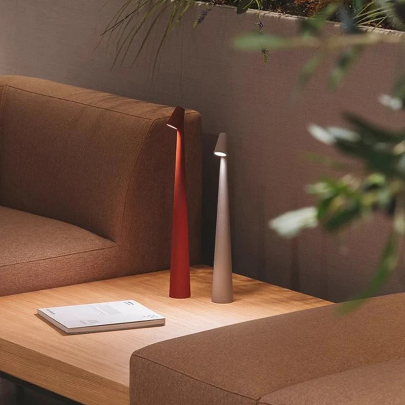 Sleek Dimmable LED Table Lamp with Wood Base and Glass Shade - Image 3