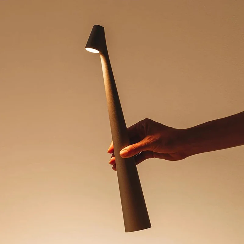 Sleek Dimmable LED Table Lamp with Wood Base and Glass Shade - Image 4