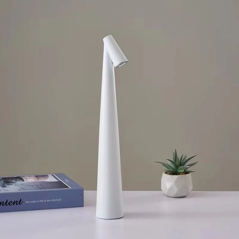 Sleek Dimmable LED Table Lamp with Wood Base and Glass Shade - Image 8