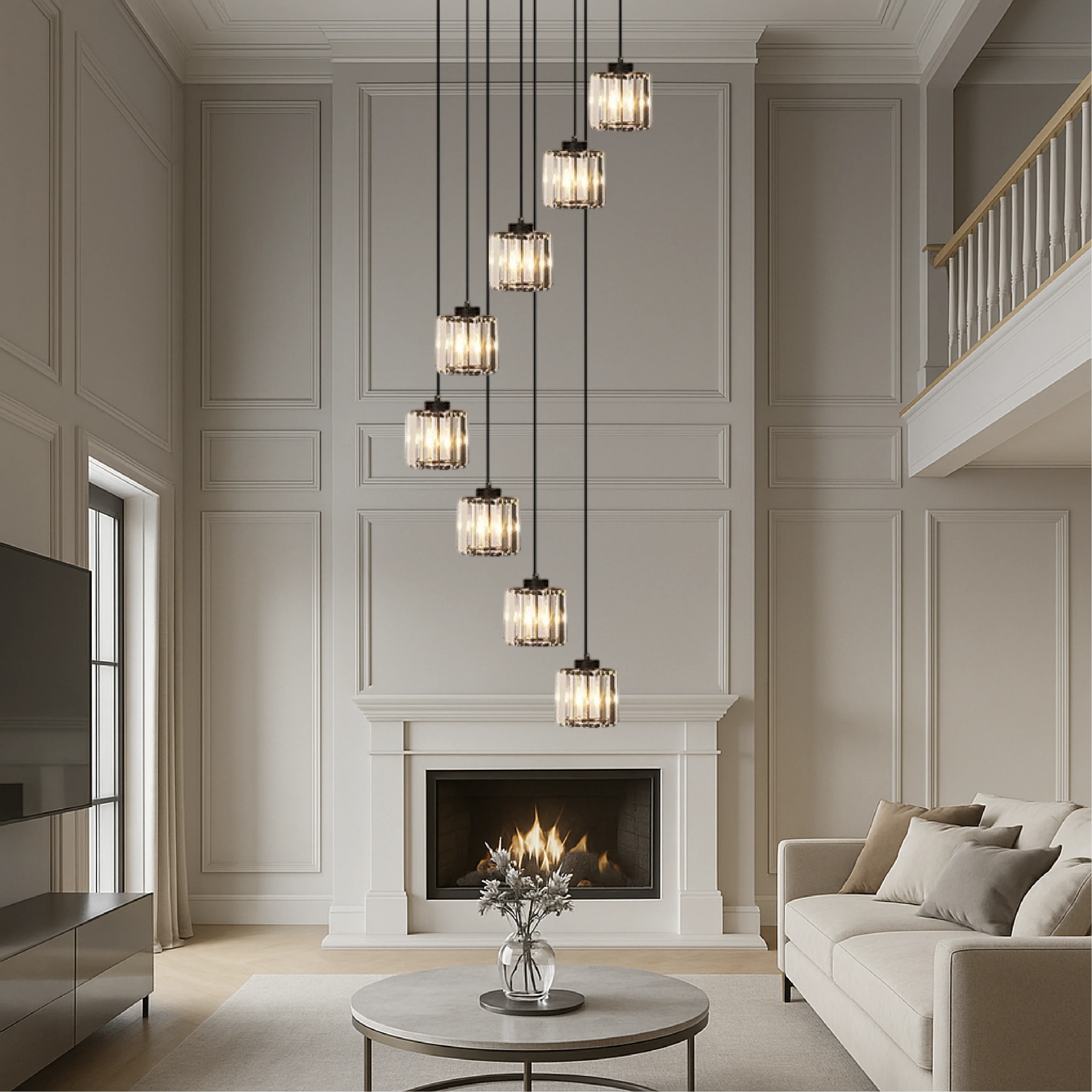 Staircase Chandelier Pendant Light for Modern Hallways - Image 6