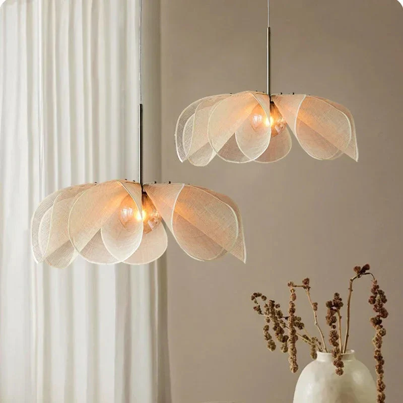 Textured Fabric Pendant Light with Soft Glow - Modern Ceiling Fixture - Image 2