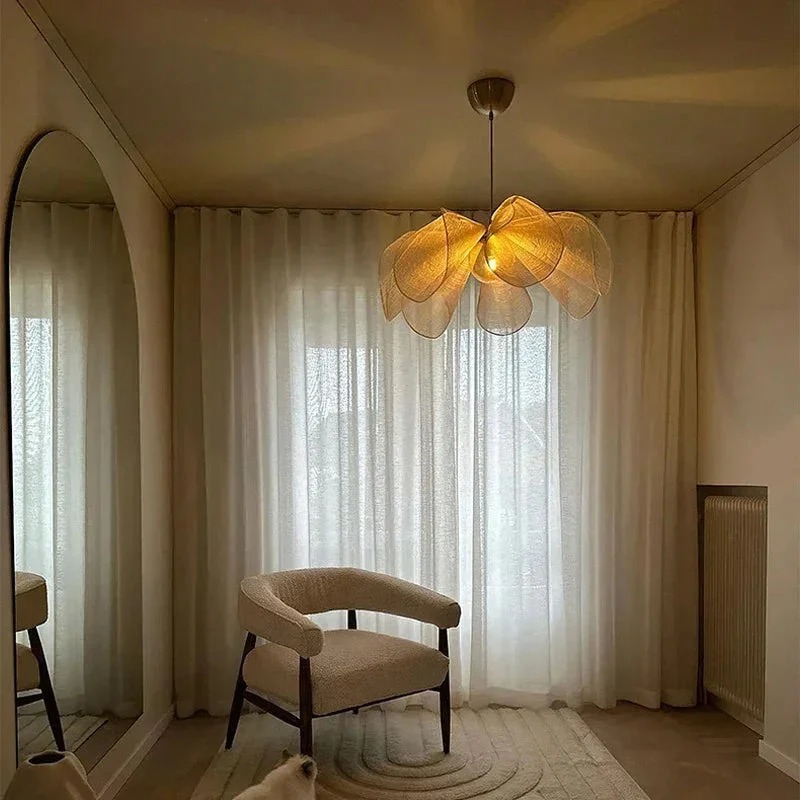 Textured Fabric Pendant Light with Soft Glow - Modern Ceiling Fixture - Image 4
