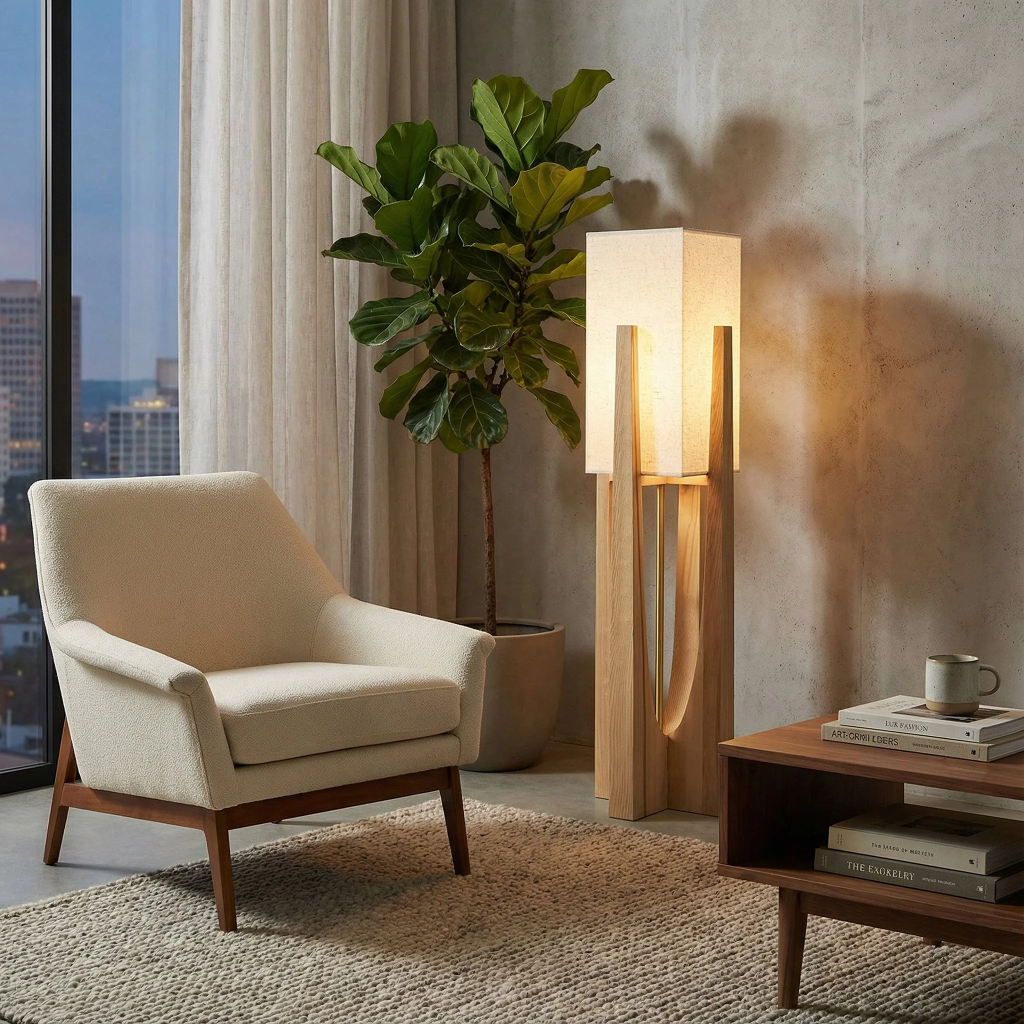 Wabi-Sabi Japanese Floor Lamp - Minimalist Modern Lighting - Image 2